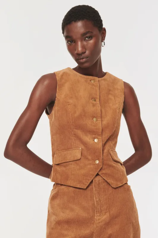 Mitch Cord Waistcoat sold by Aligne