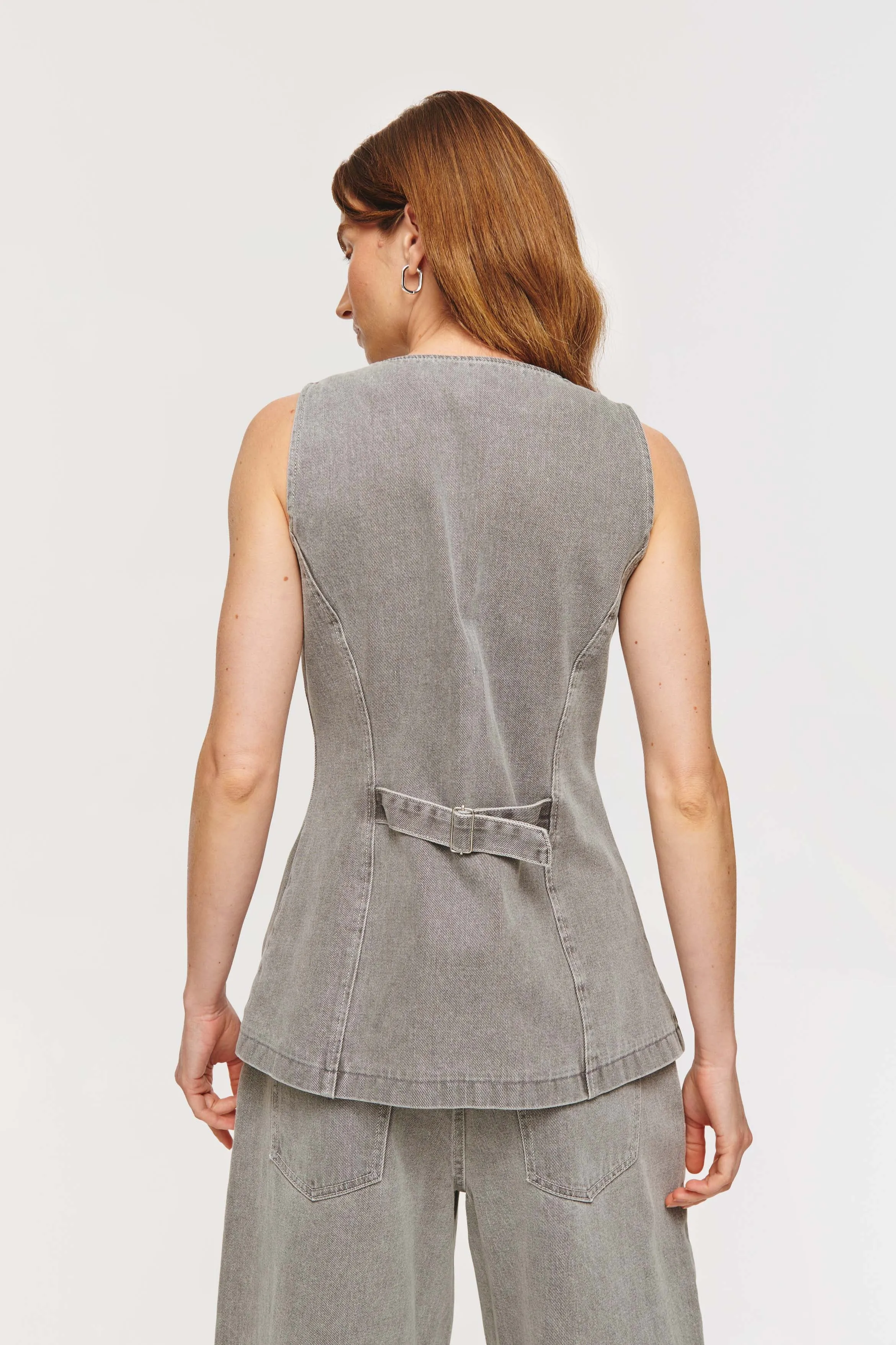 Quinn Long Denim Waistcoat sold by Aligne product image thumbnail 5