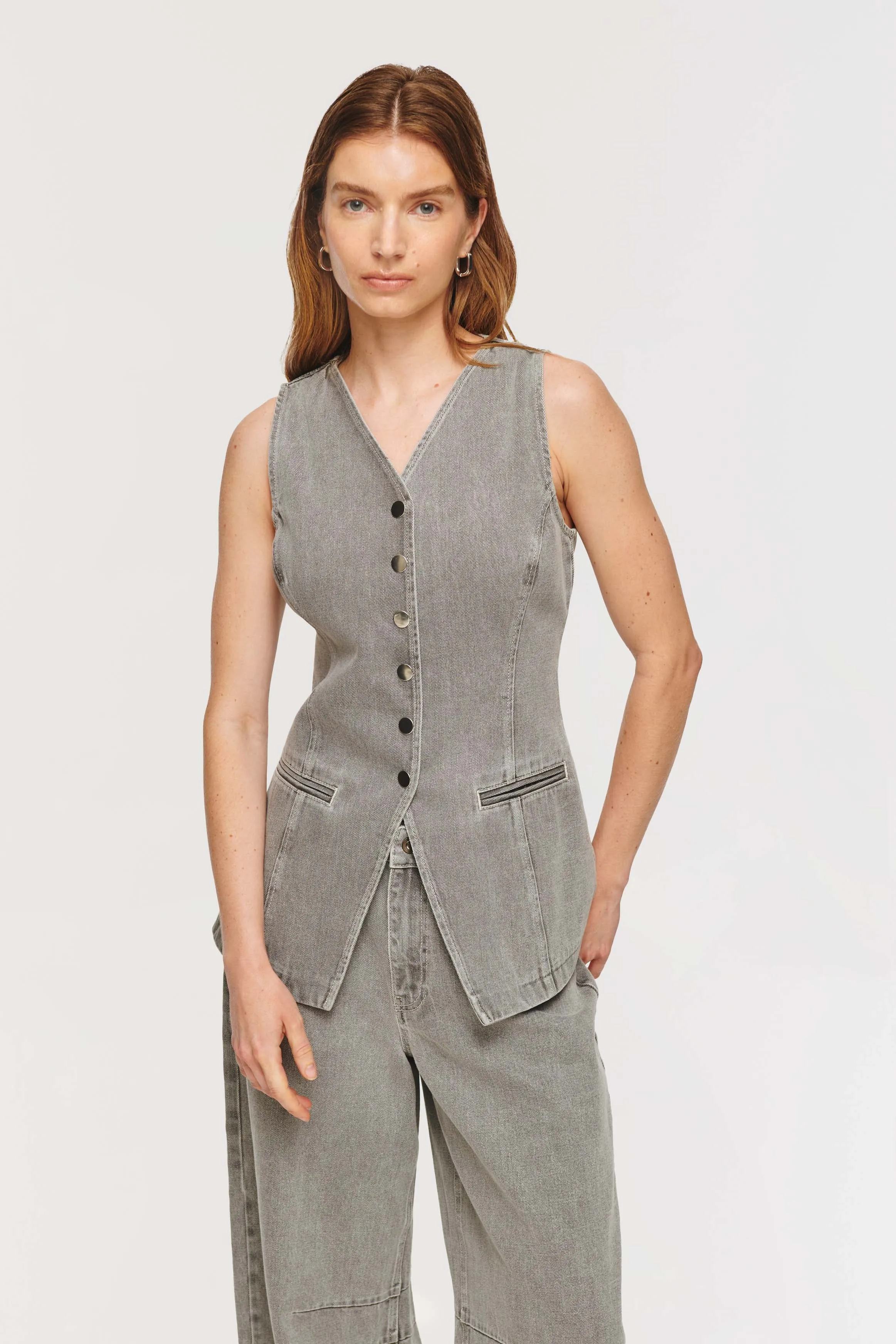 Quinn Long Denim Waistcoat sold by Aligne product image thumbnail 3