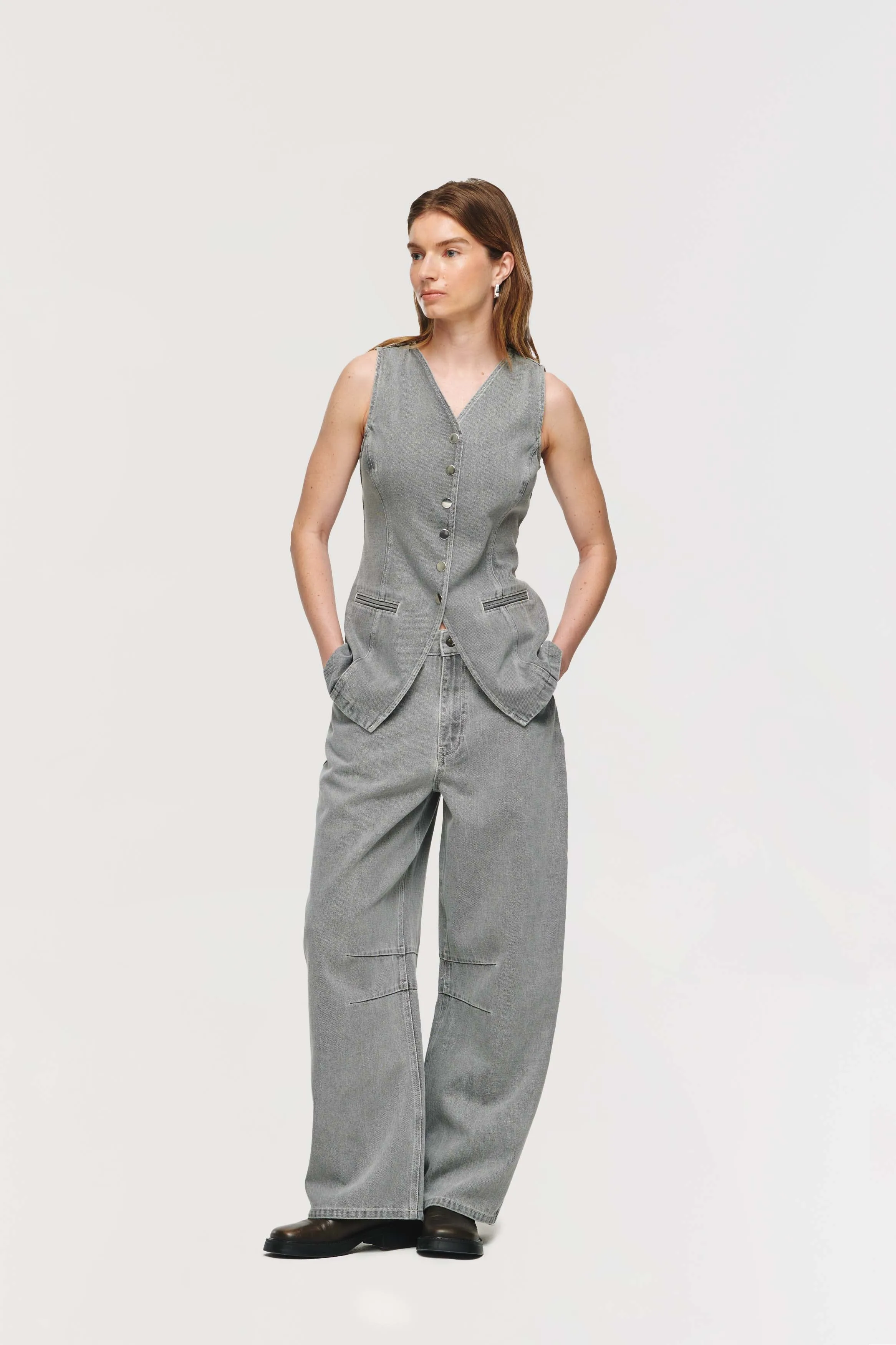 Quinn Long Denim Waistcoat sold by Aligne product image thumbnail 4