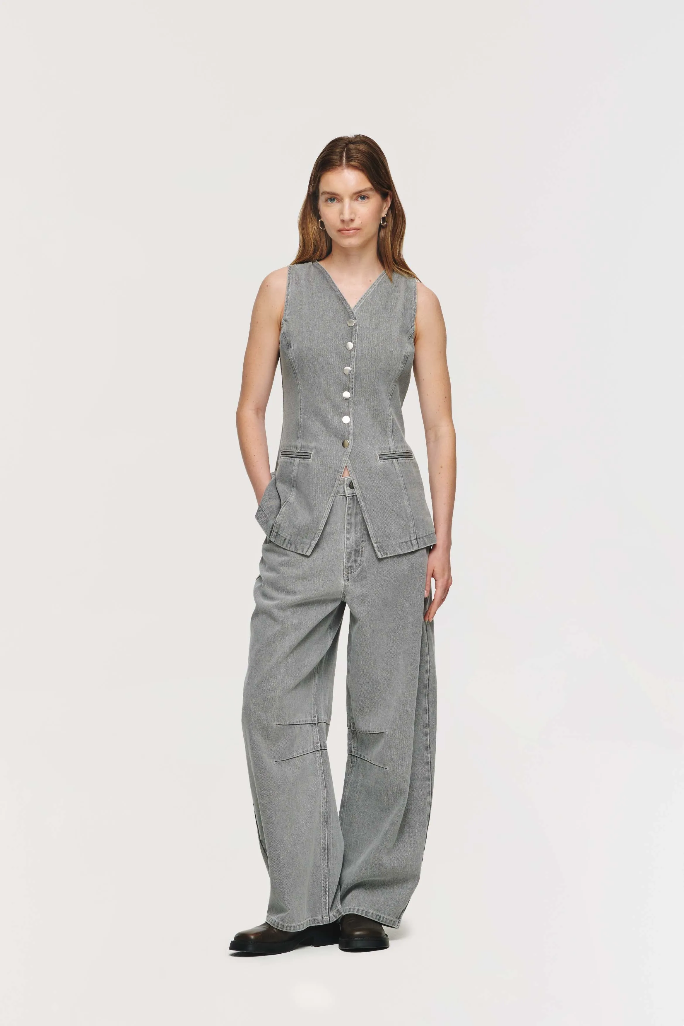 Quinn Long Denim Waistcoat sold by Aligne product image thumbnail 2