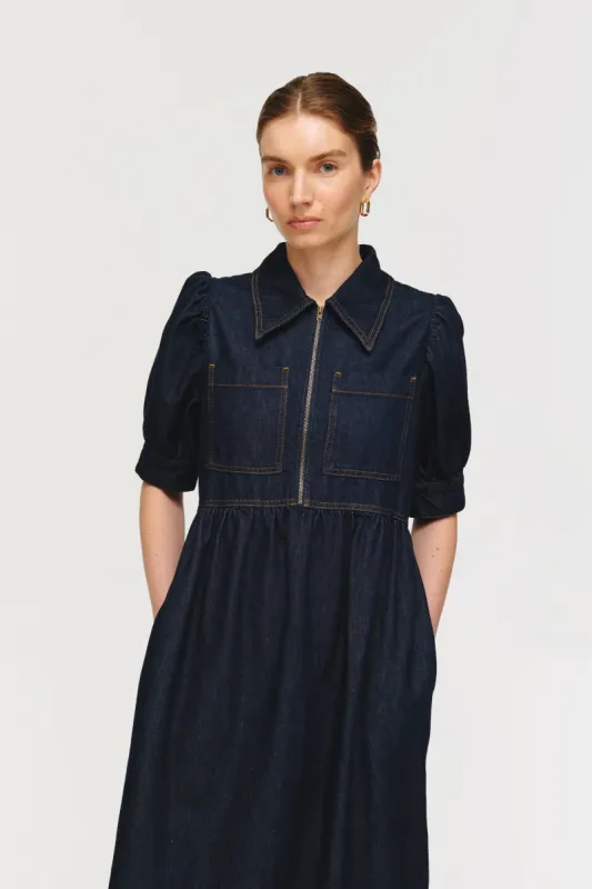 Gabriella Short Sleeve Zip Midi Dress sold by Aligne