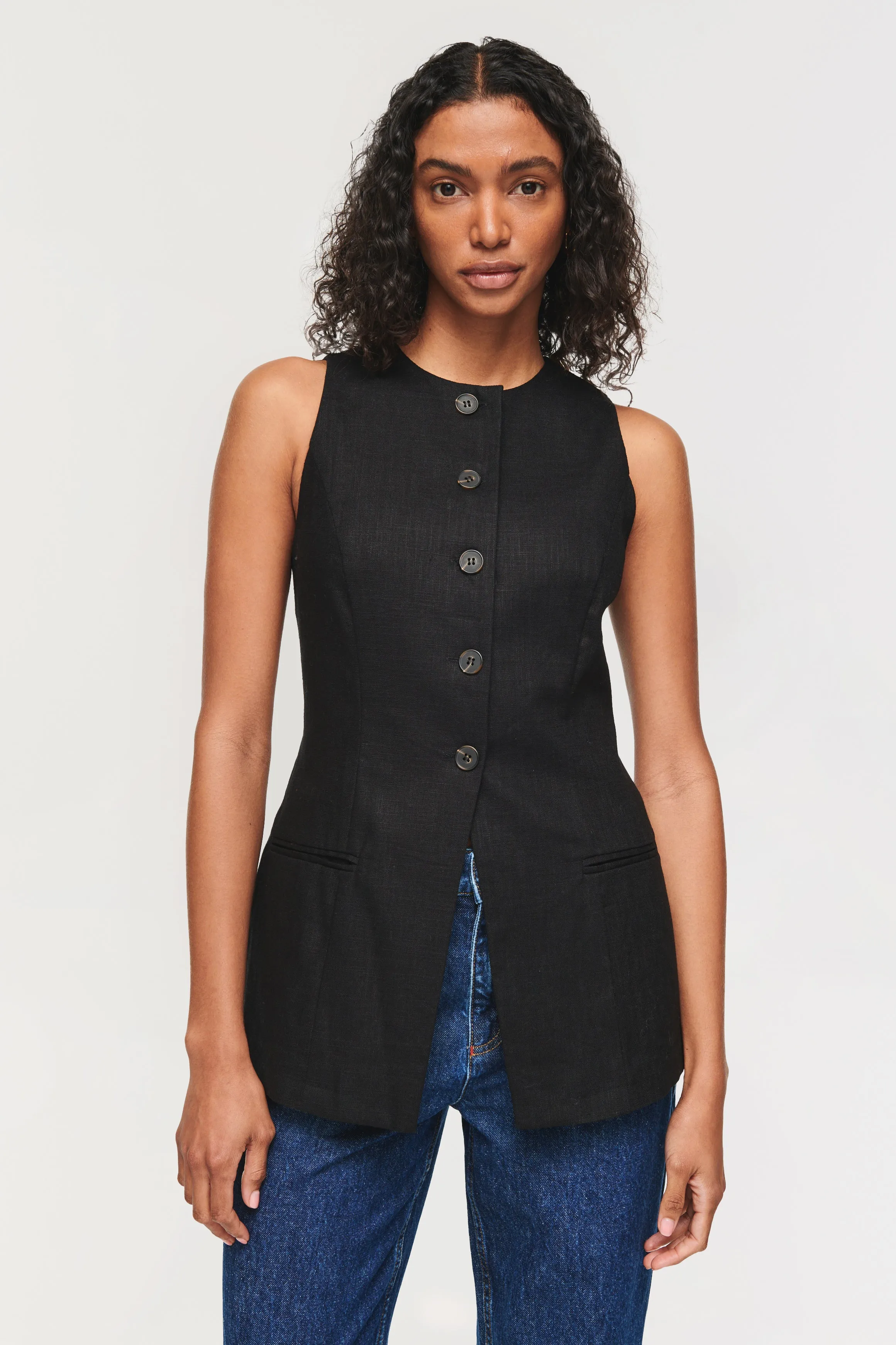 Leo Linen Waistcoat sold by Aligne product image thumbnail 3