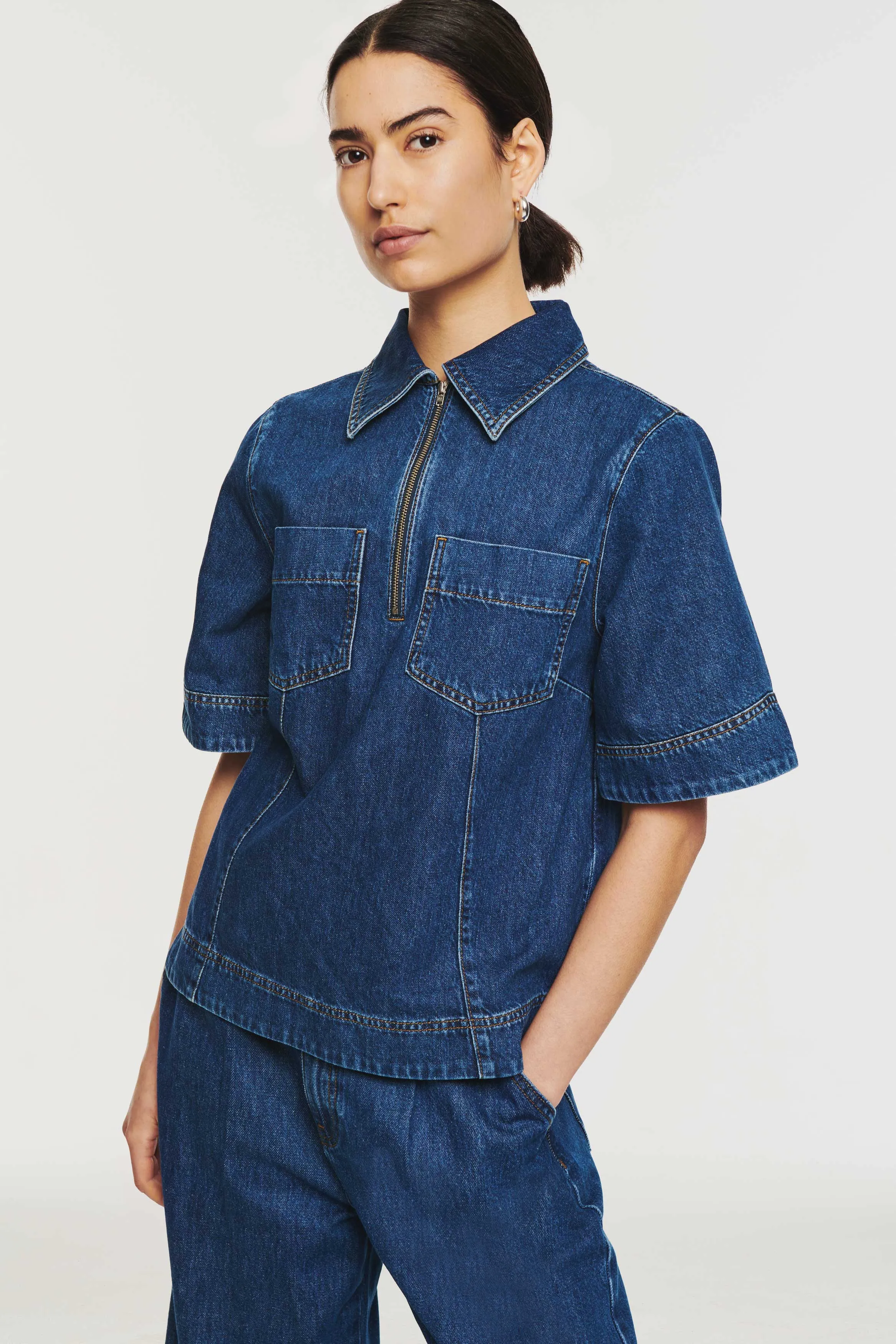May Zip Through Denim Top sold by Aligne product image thumbnail 5