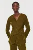 Daphne Velvet V-Neck Waisted Blazer sold by Aligne
