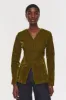 Daphne Velvet V-Neck Waisted Blazer sold by Aligne
