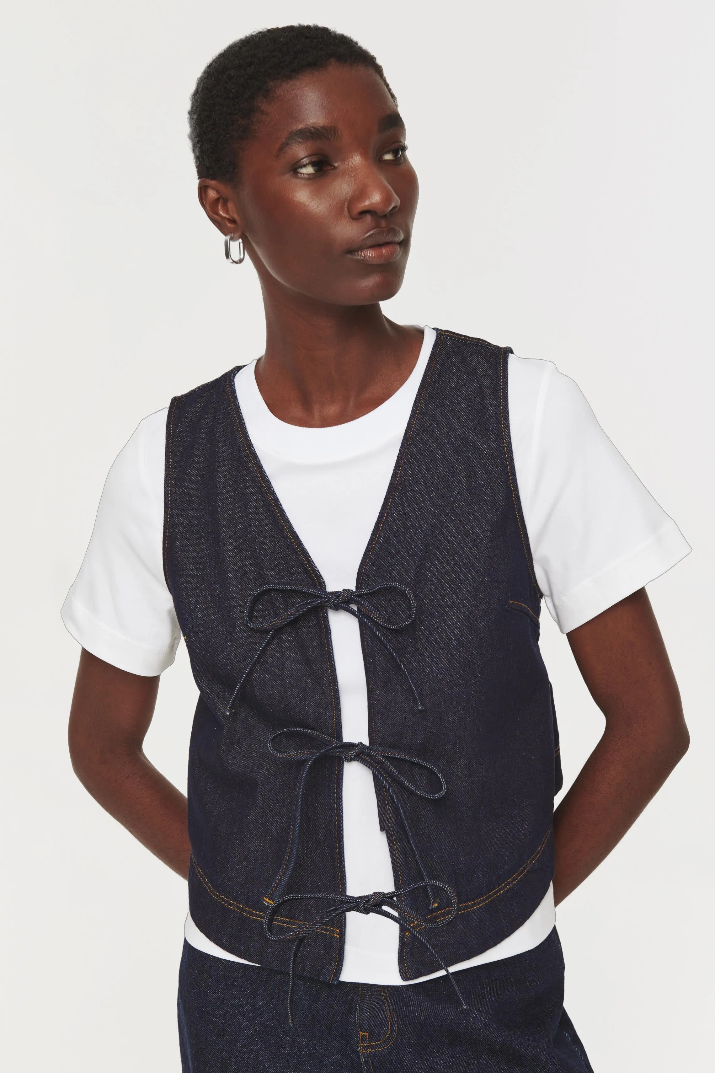 Isla Denim Tie Waistcoat sold by Aligne product image thumbnail 3