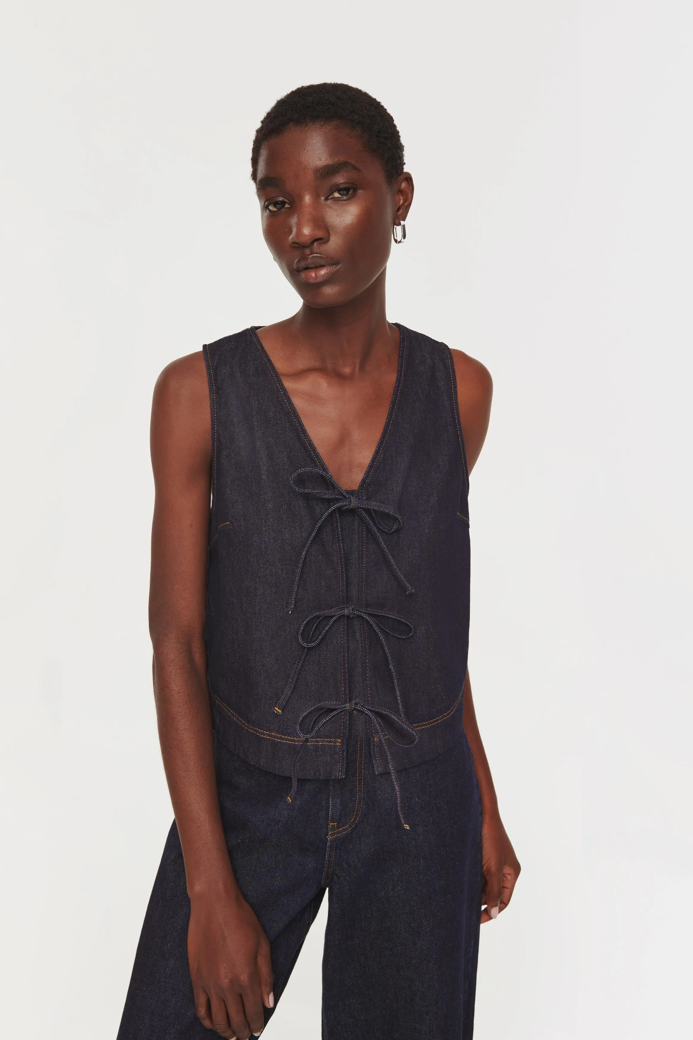 Isla Denim Tie Waistcoat sold by Aligne product image thumbnail 2