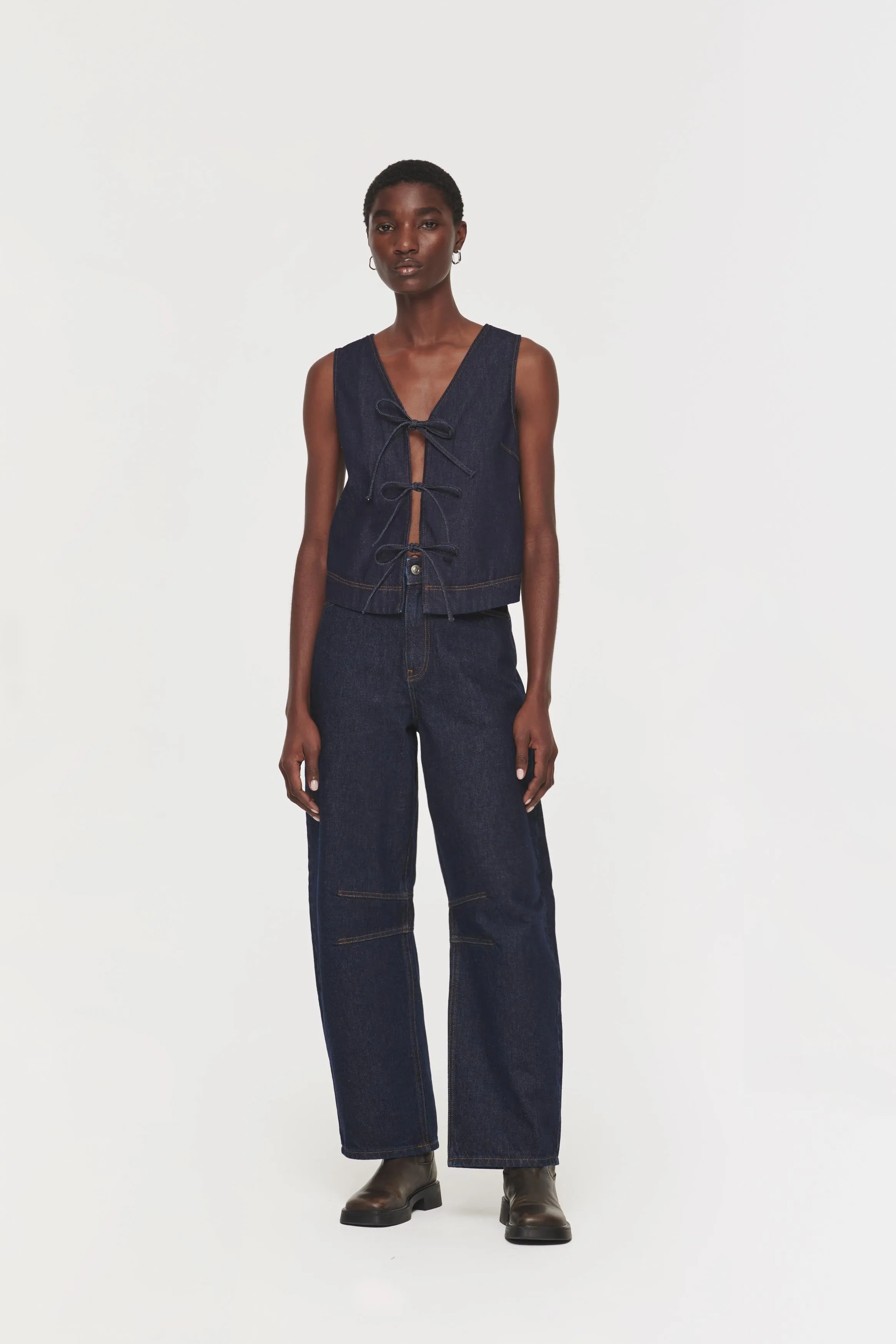 Isla Denim Tie Waistcoat sold by Aligne product image thumbnail 4