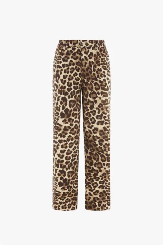 Miso Leopard Print Straight Leg Jeans sold by Aligne