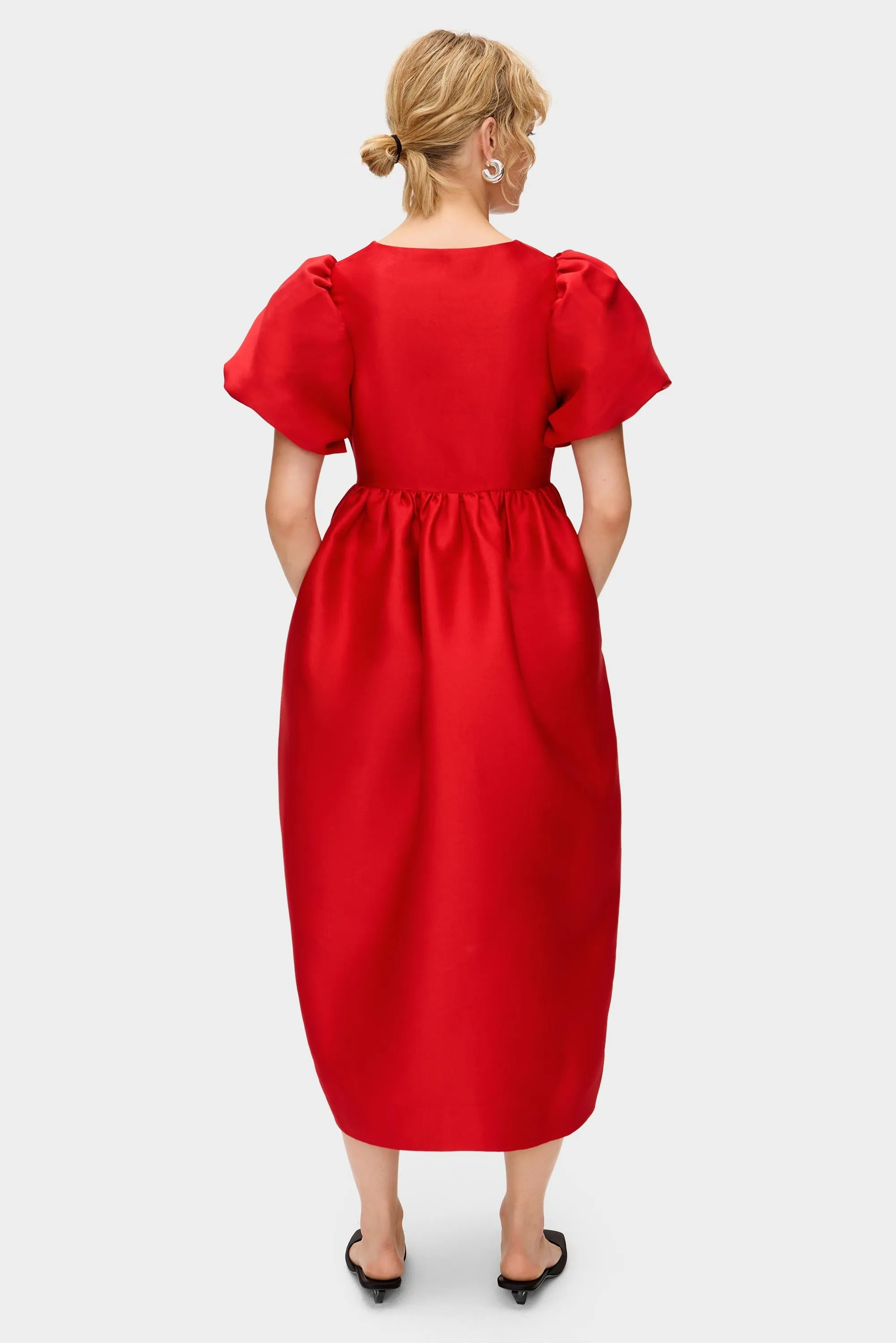 Ivy Puff Sleeve Satin Midi Dress sold by Aligne product image thumbnail 4