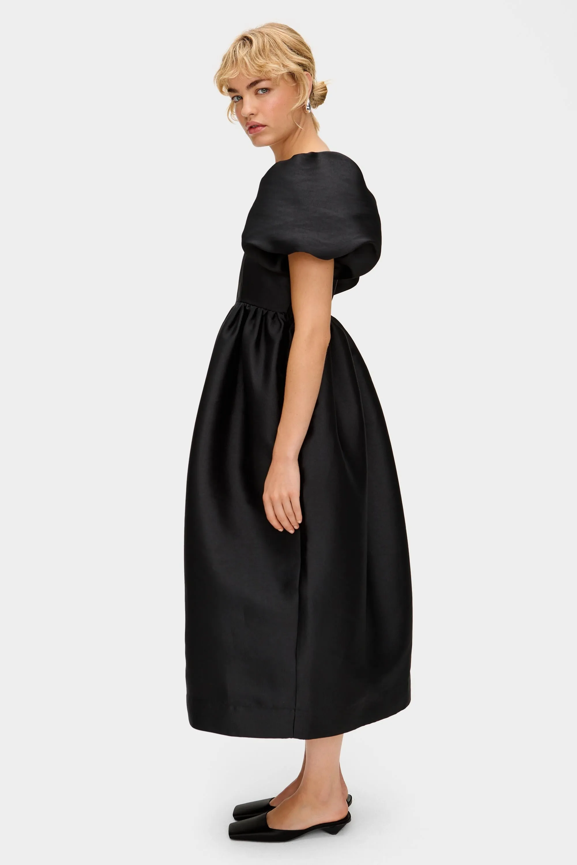 Ivy Puff Sleeve Satin Midi Dress sold by Aligne product image thumbnail 3