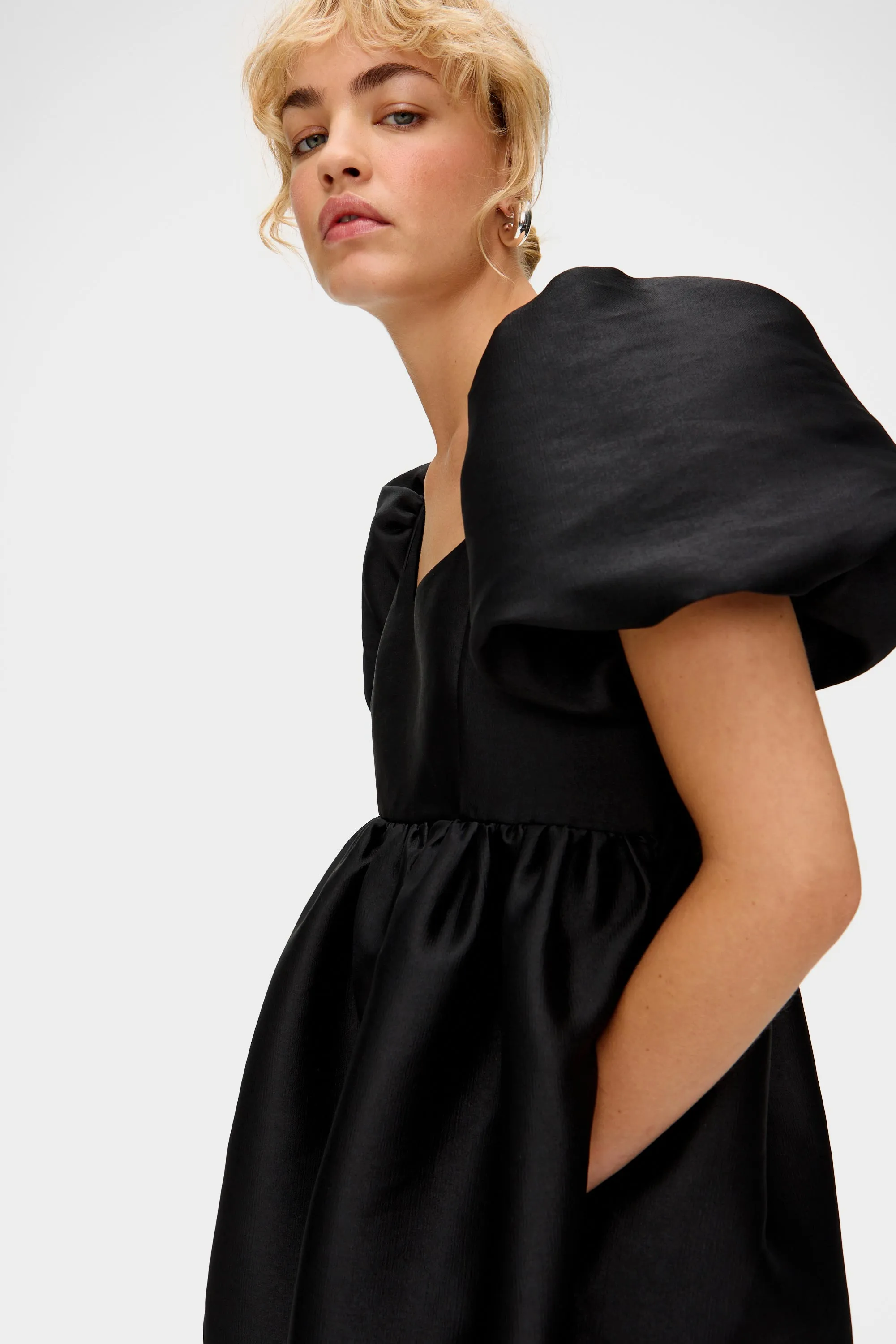 Ivy Puff Sleeve Satin Midi Dress sold by Aligne product image thumbnail 2