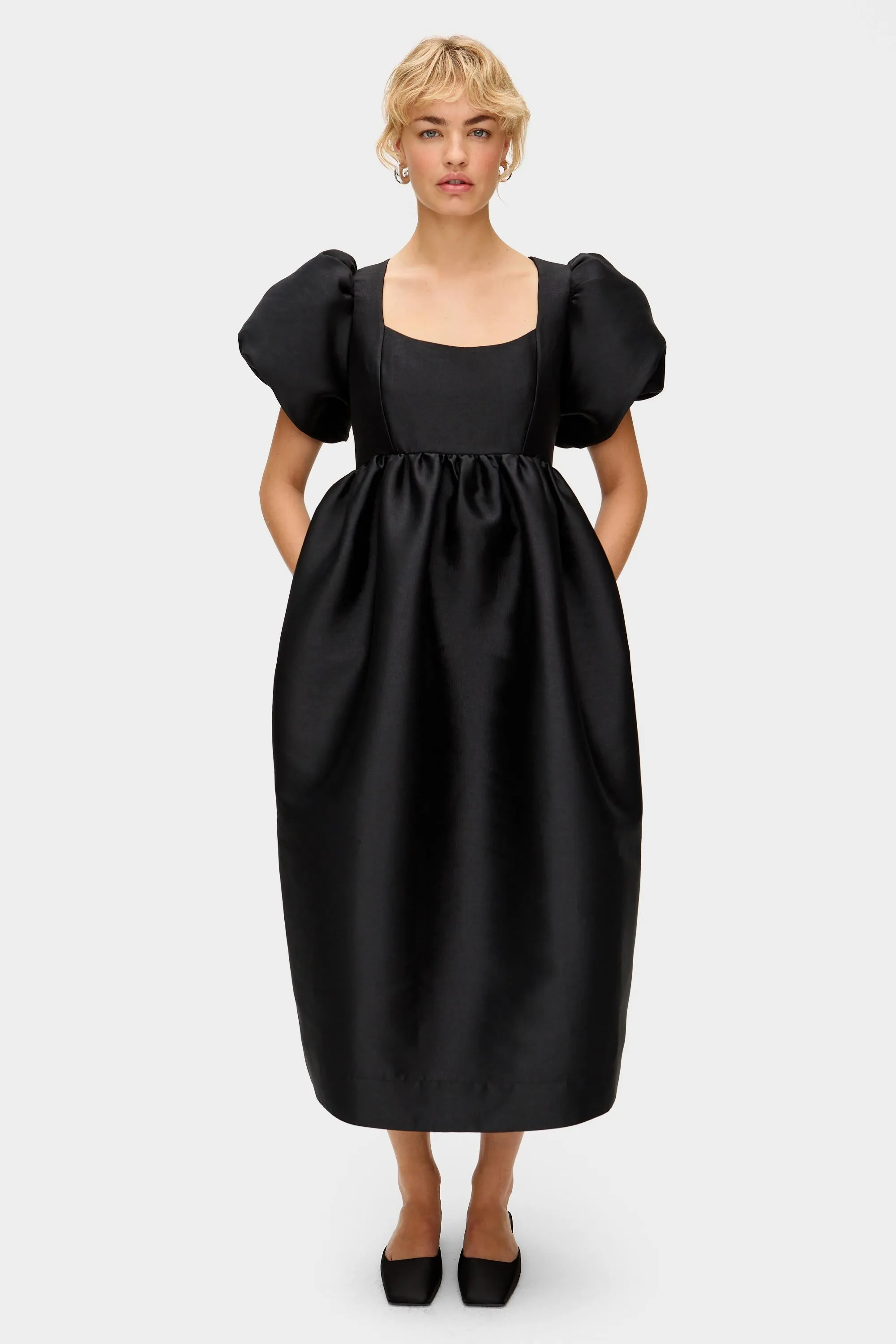 Ivy Puff Sleeve Satin Midi Dress sold by Aligne