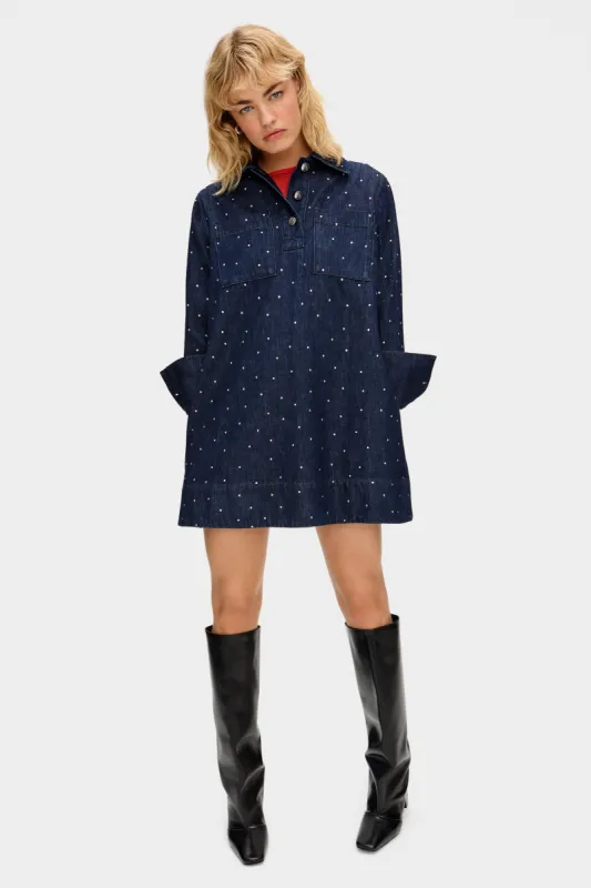Grace Diamante Long Sleeve Denim Dress sold by Aligne