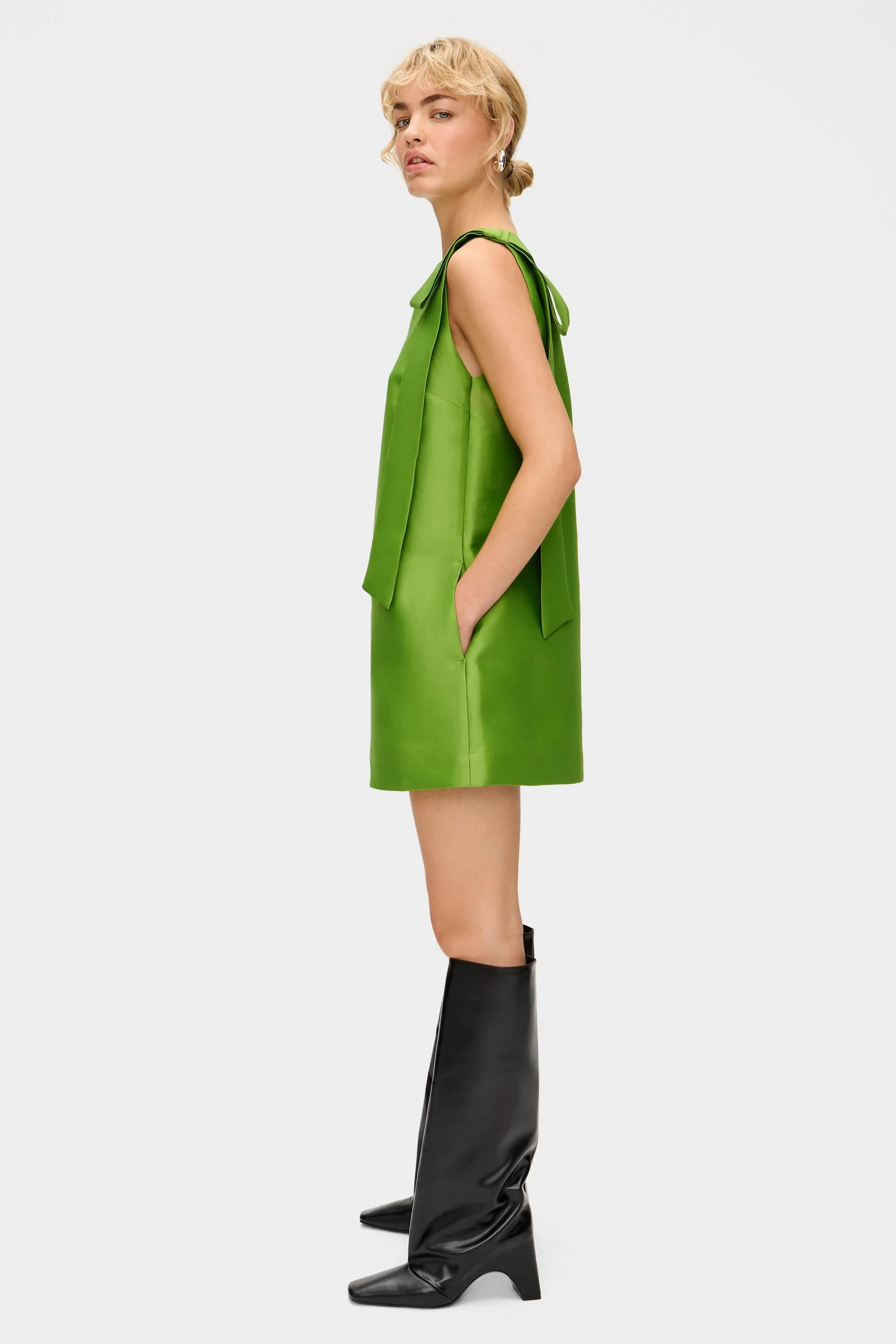Fern Bow Satin Mini Dress sold by Aligne product image thumbnail 3