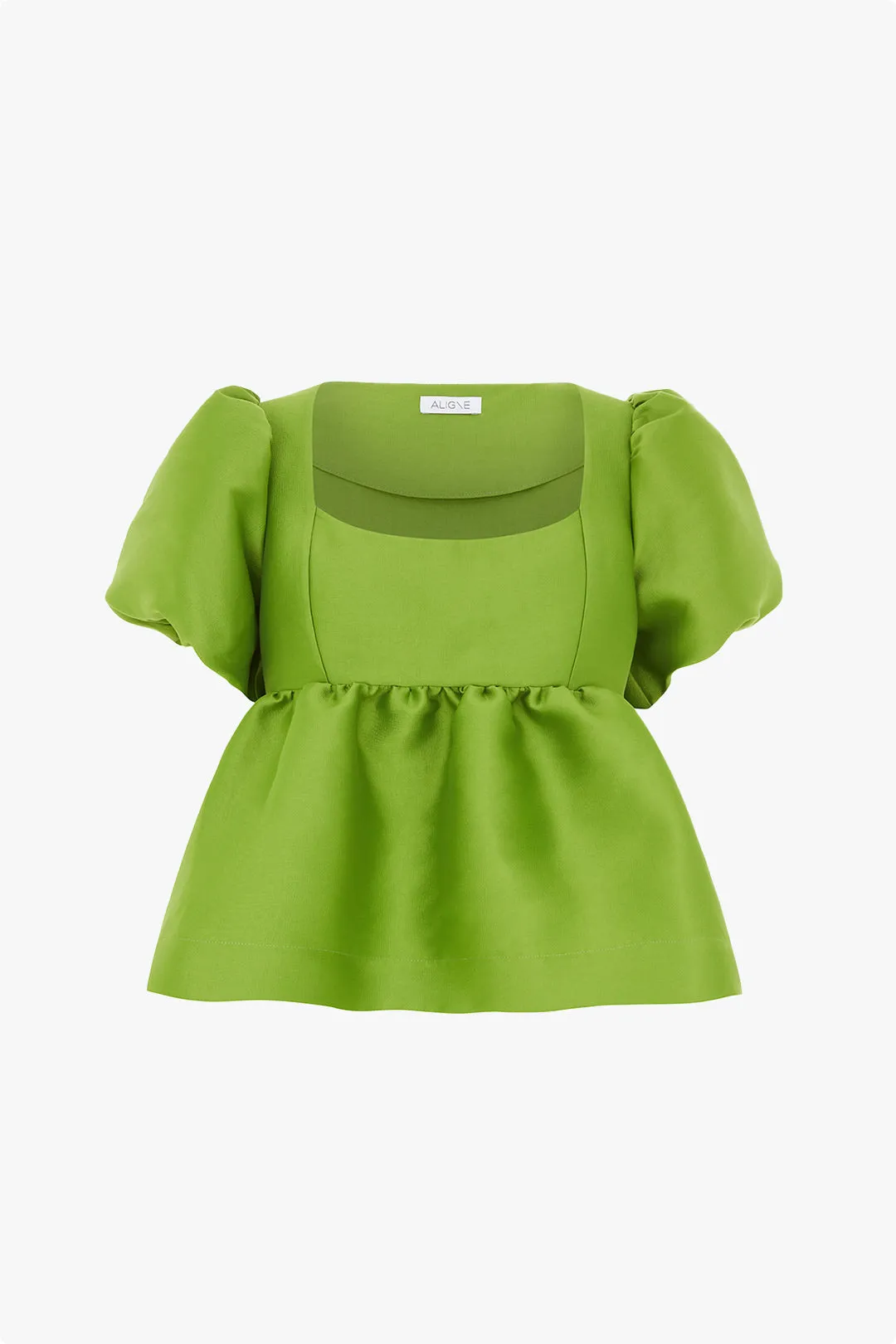 Allanah Puff Sleeve Peplum Satin Top sold by Aligne product image thumbnail 5
