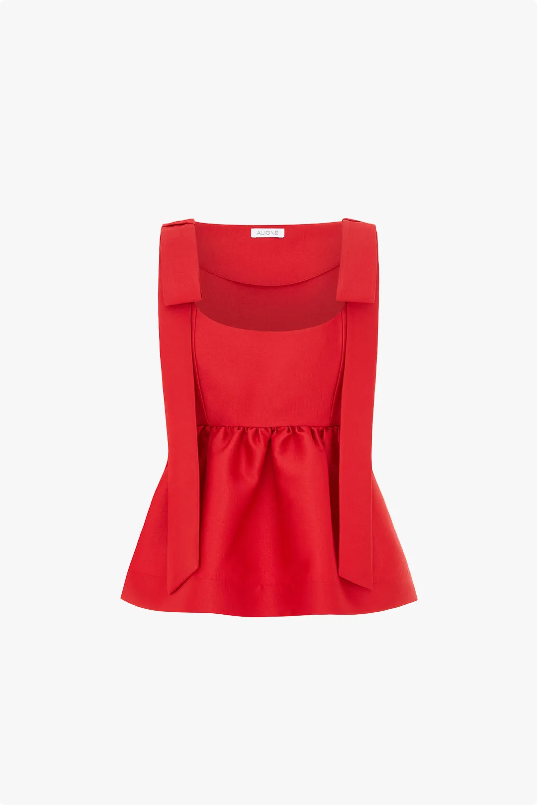 Alina Bow Peplum Satin Top sold by Aligne product image thumbnail 5