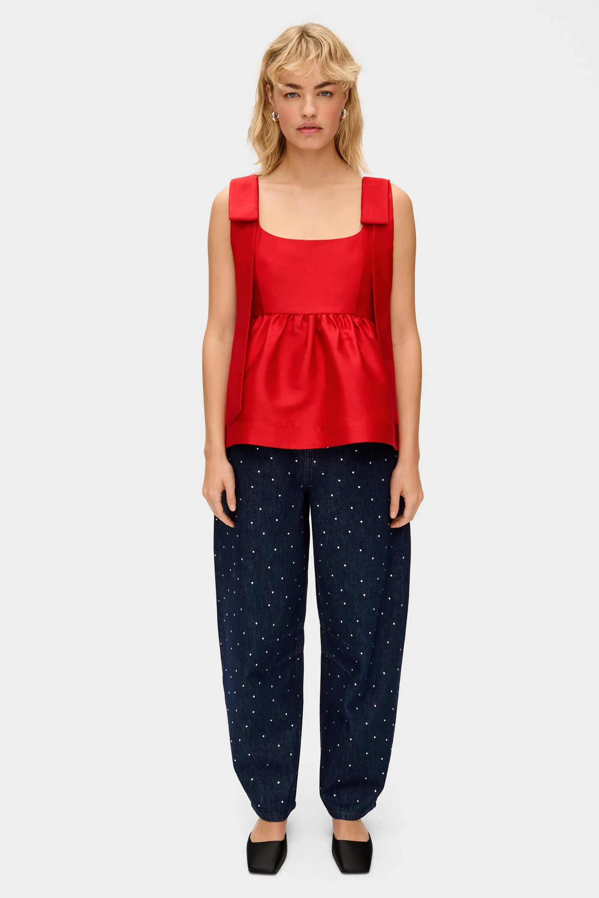 Alina Bow Peplum Satin Top sold by Aligne product image thumbnail 2