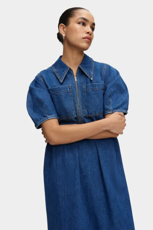Gabriella Puff Sleeve Denim Dress sold by Aligne