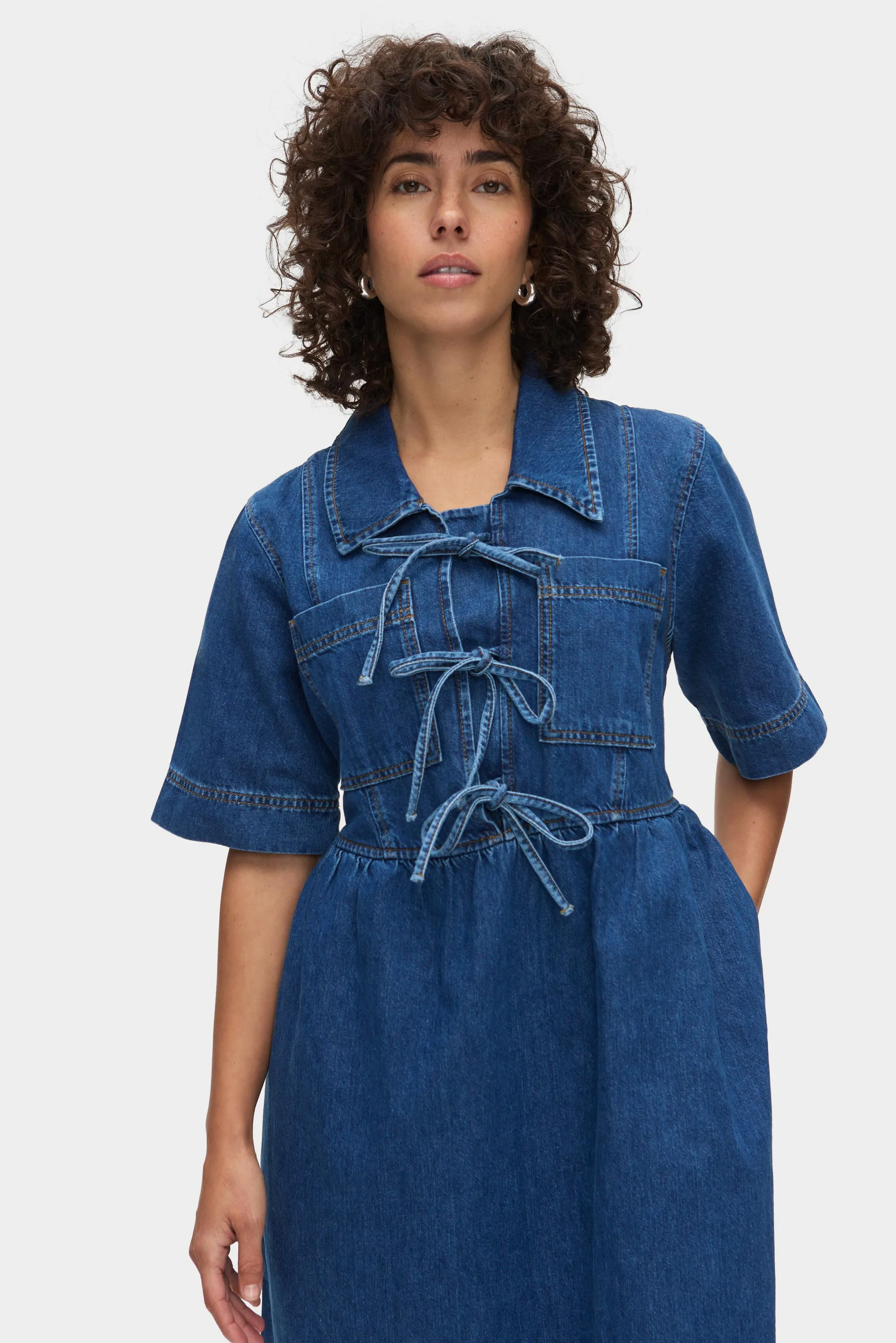 Effy Tie Front Denim Dress sold by Aligne product image thumbnail 3