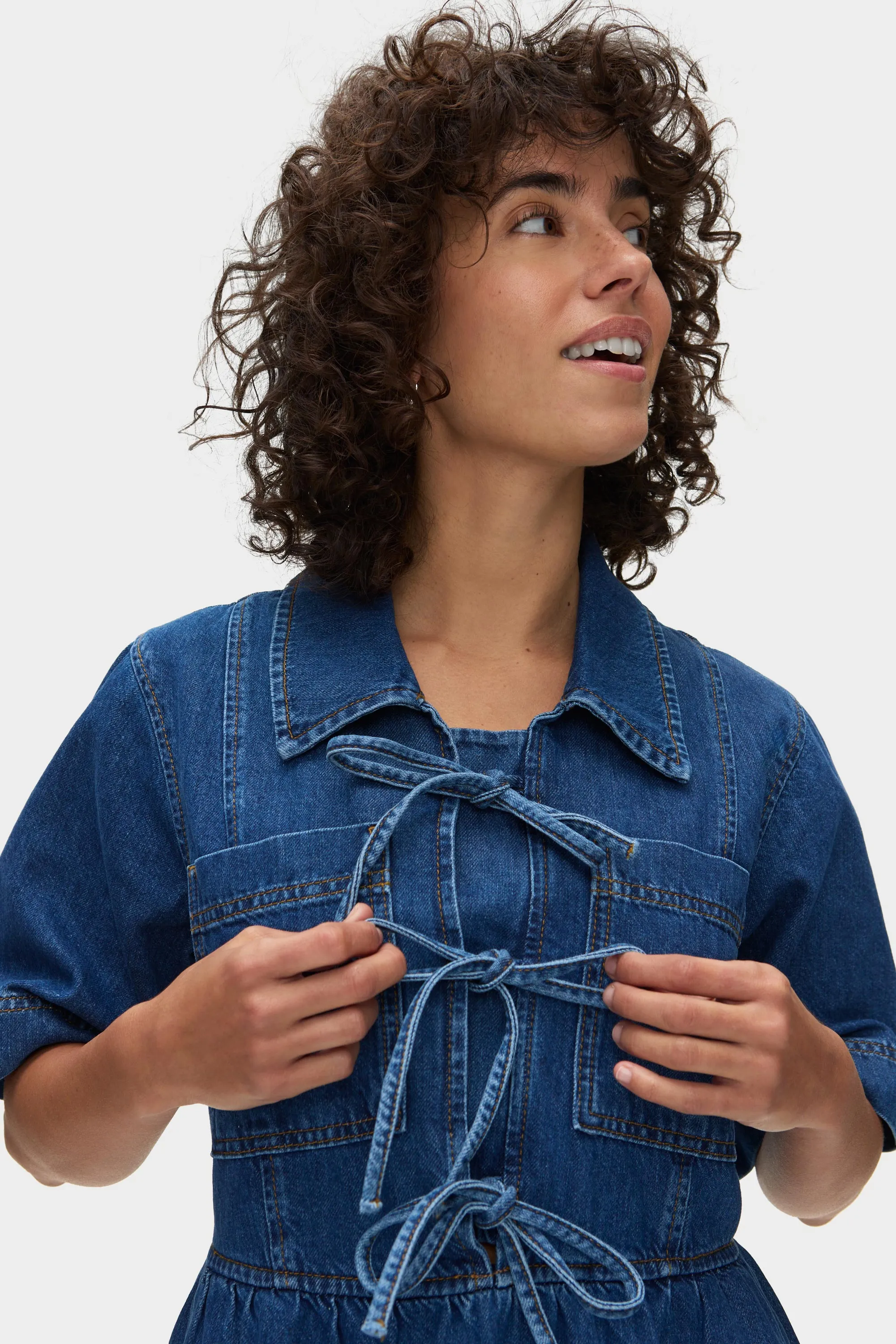 Effy Tie Front Denim Dress sold by Aligne product image thumbnail 2