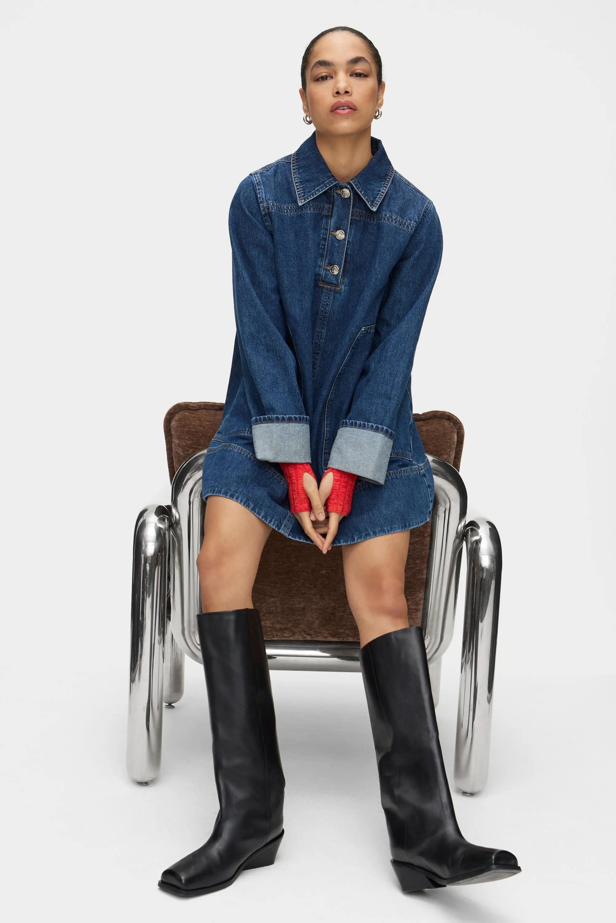 Keri Utility Pocket Denim Dress sold by Aligne