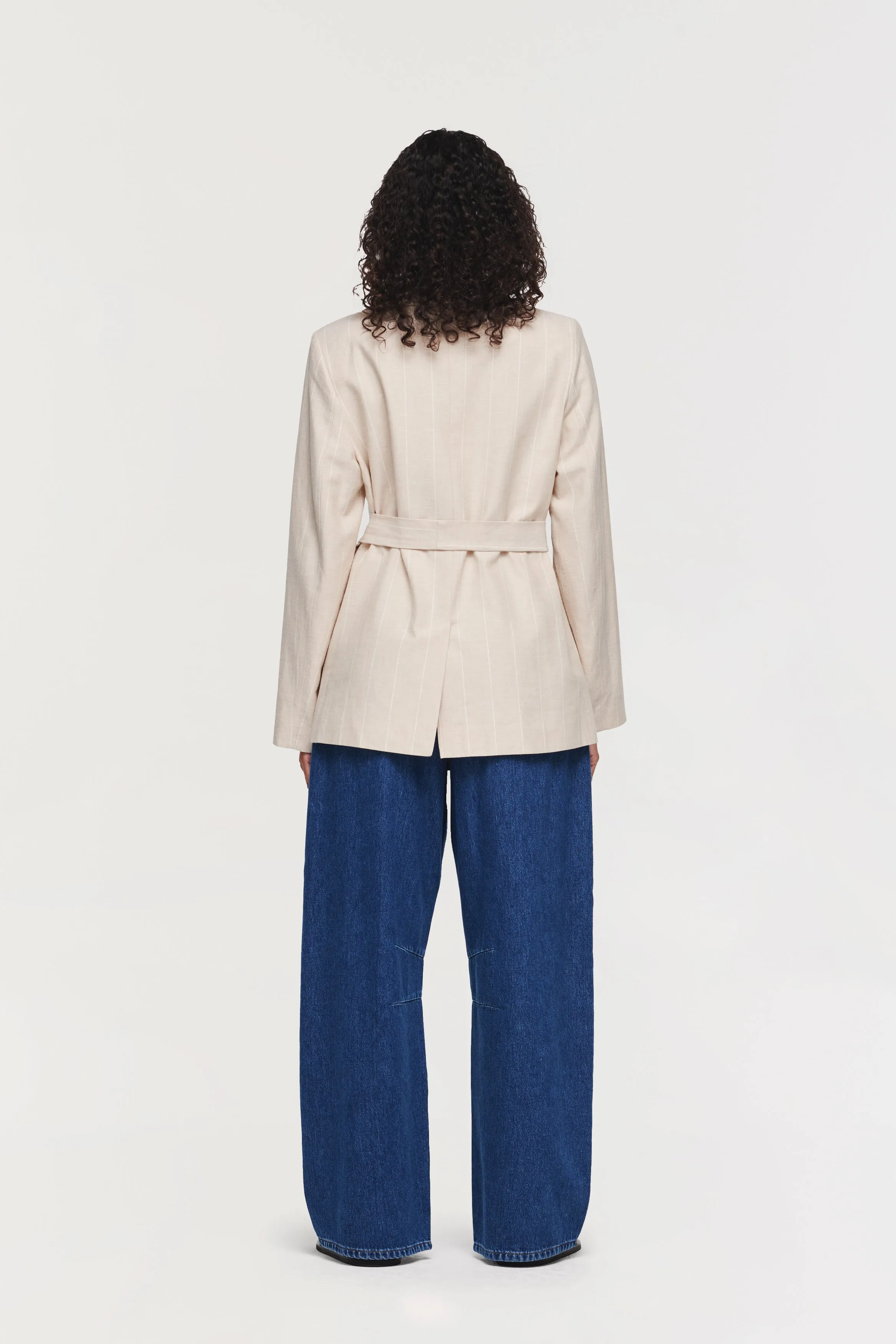 SATURN PINSTRIPE BELTED BLAZER sold by Aligne product image thumbnail 3