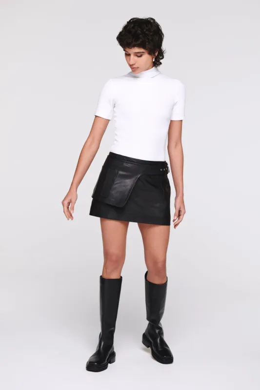 Jake Leather Mini Skirt sold by Aligne