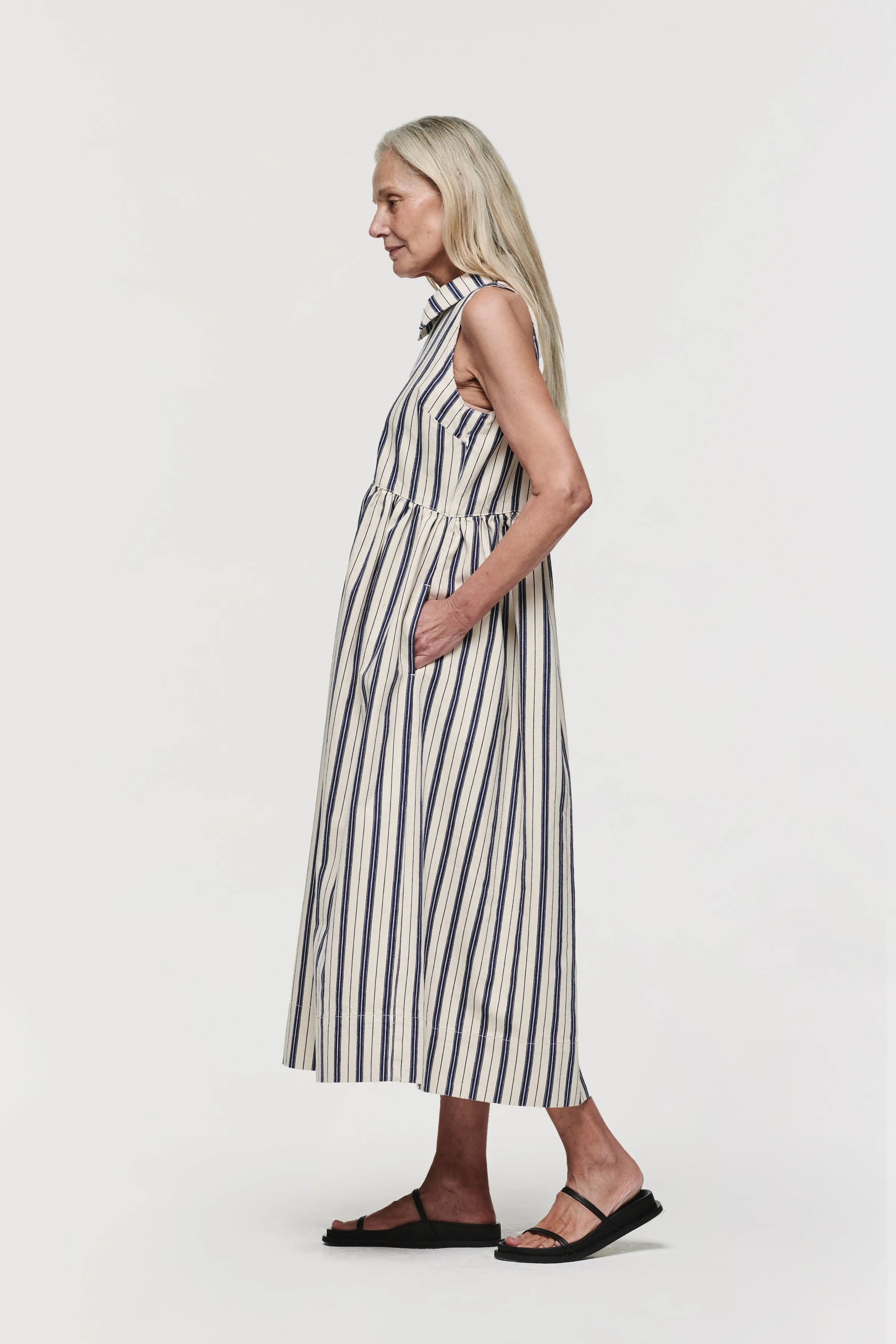 GABI SLEEVELESS DENIM HALTER DRESS sold by Aligne product image thumbnail 4