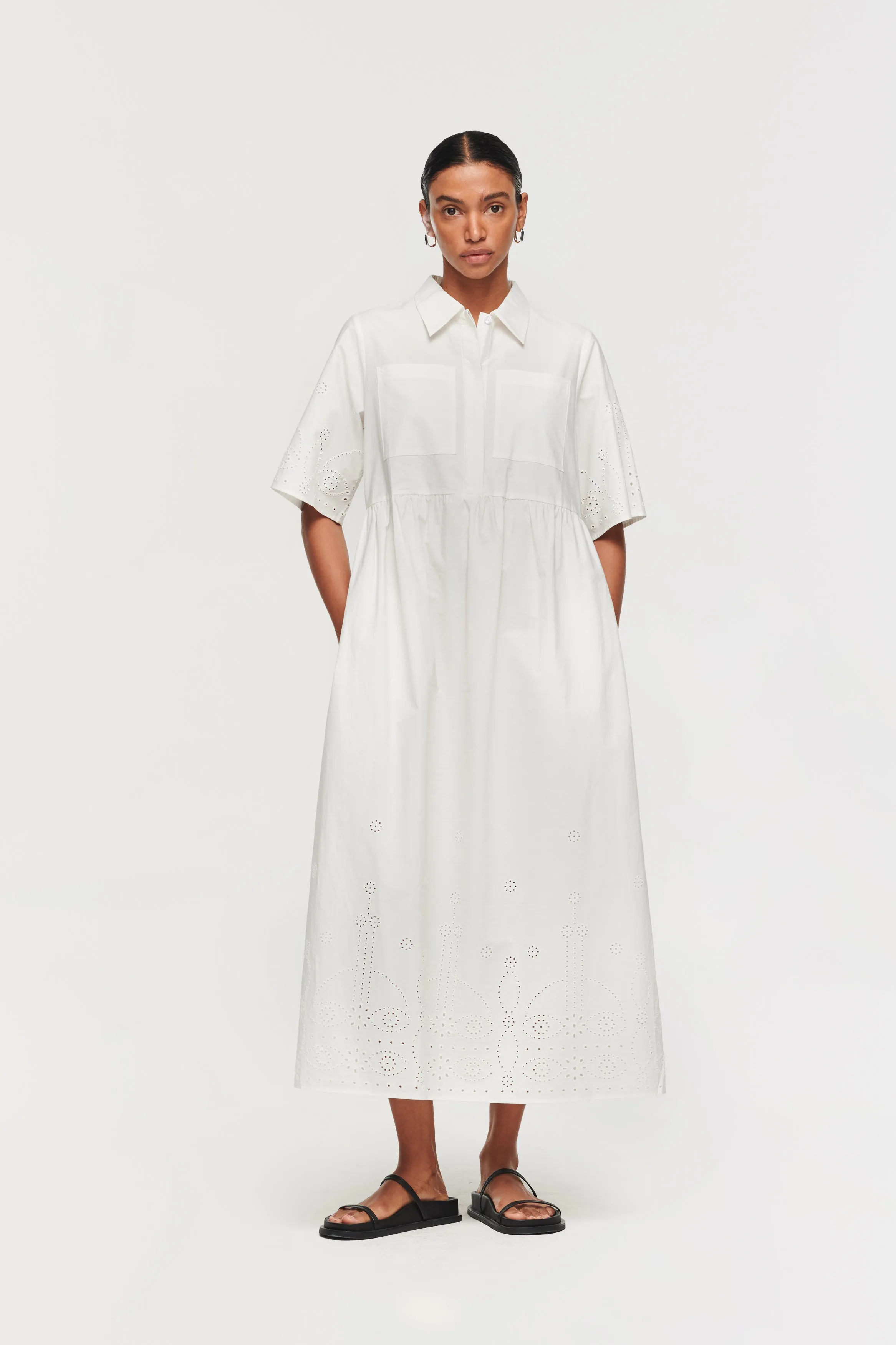 GABRIELLA SHORT SLEEVE BRODERIE DRESS sold by Aligne