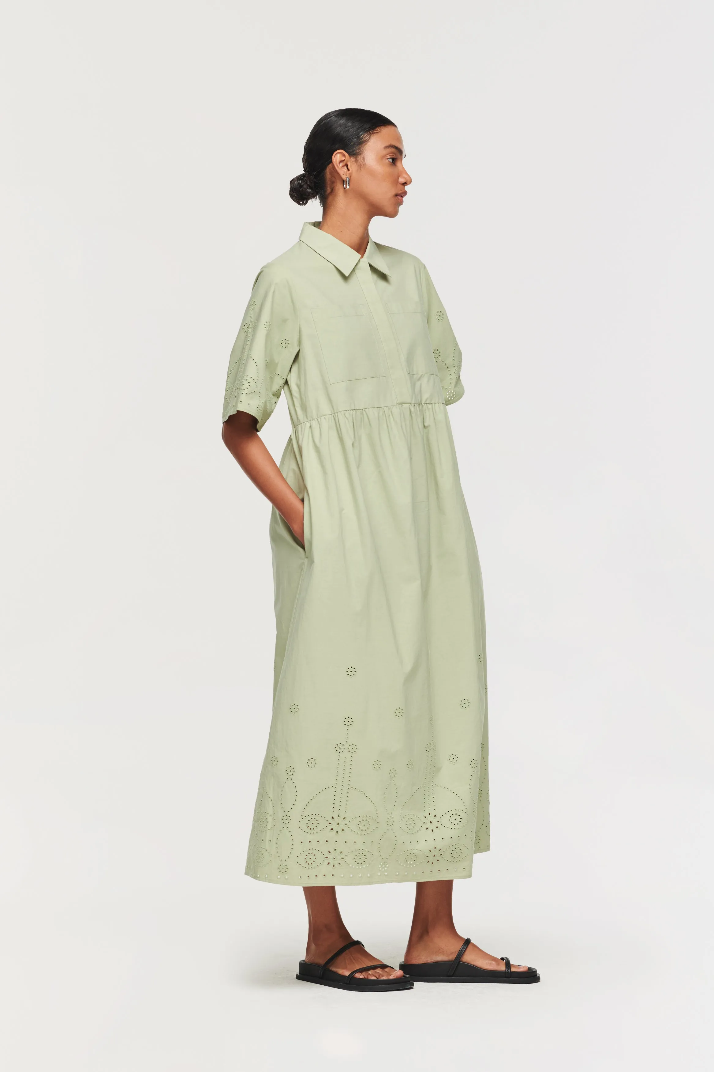 GABRIELLA SHORT SLEEVE BRODERIE DRESS sold by Aligne product image thumbnail 5