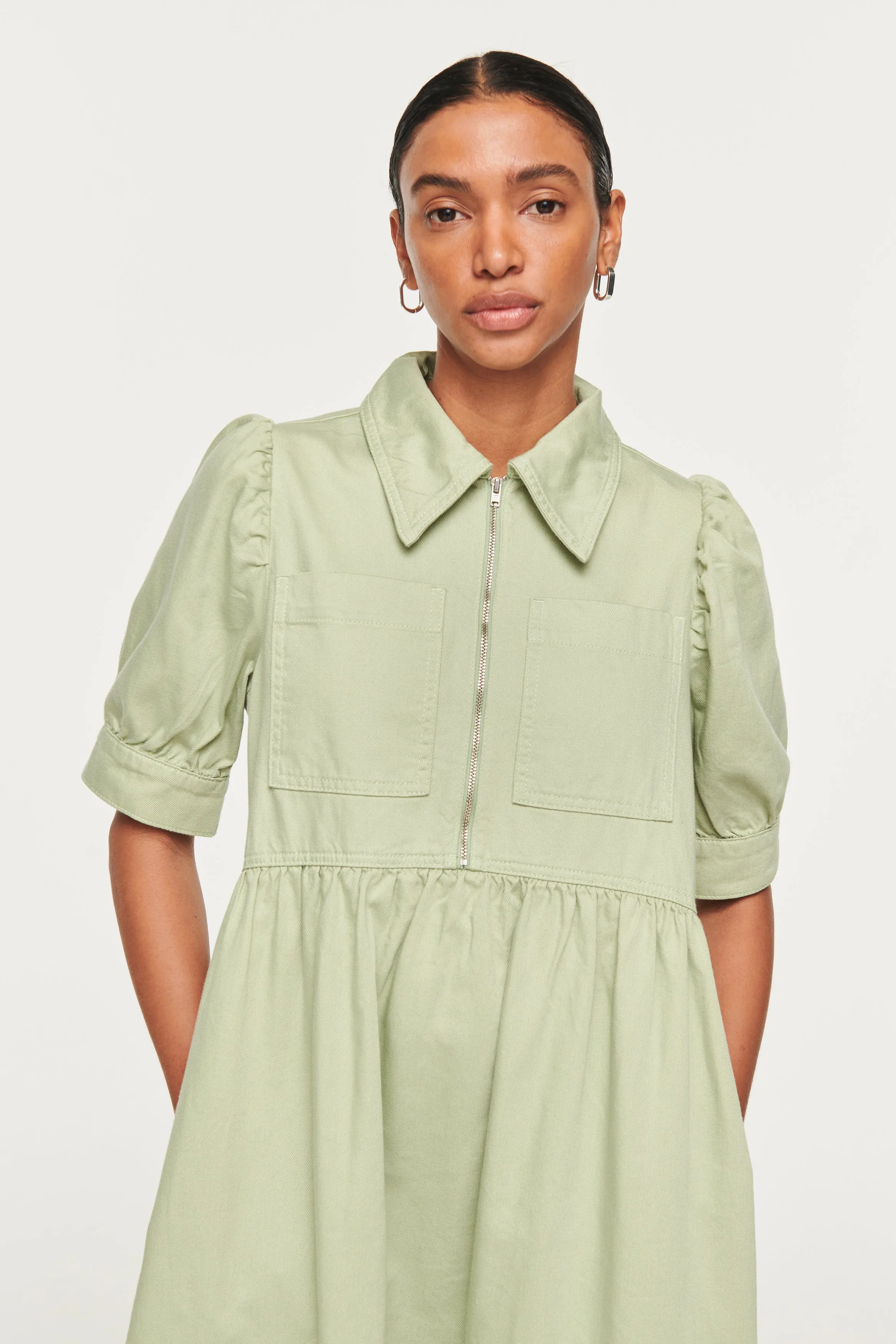 Gabriella Short Sleeve Denim Midi Dress sold by Aligne product image thumbnail 5