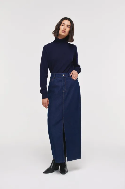 Greta Maxi Denim Skirt sold by Aligne