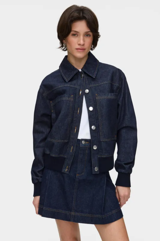 Yolie Pleat Denim Mini Skirt sold by Aligne