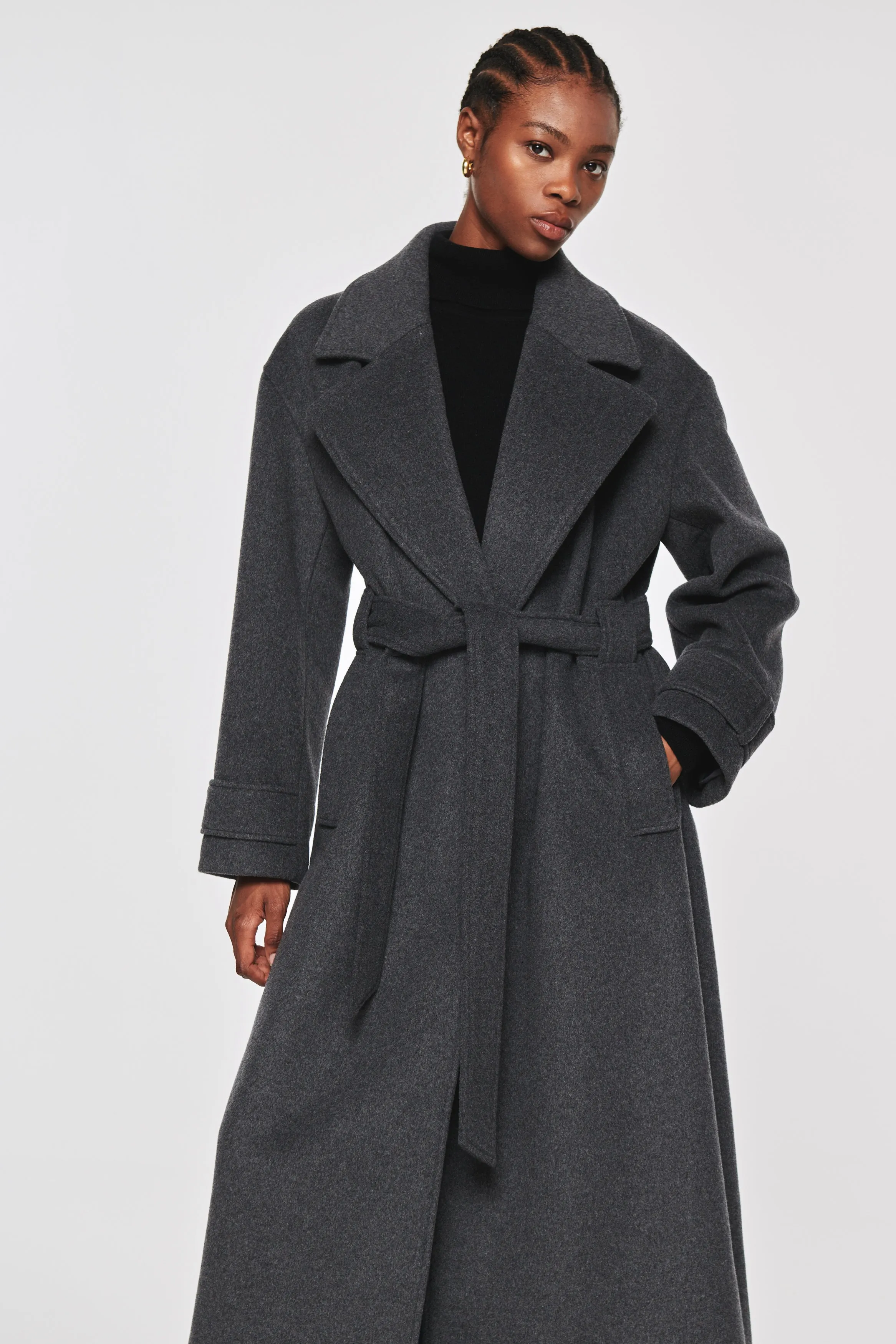 Exaggerated Oversized Wrap Wool Coat sold by Aligne product image thumbnail 3