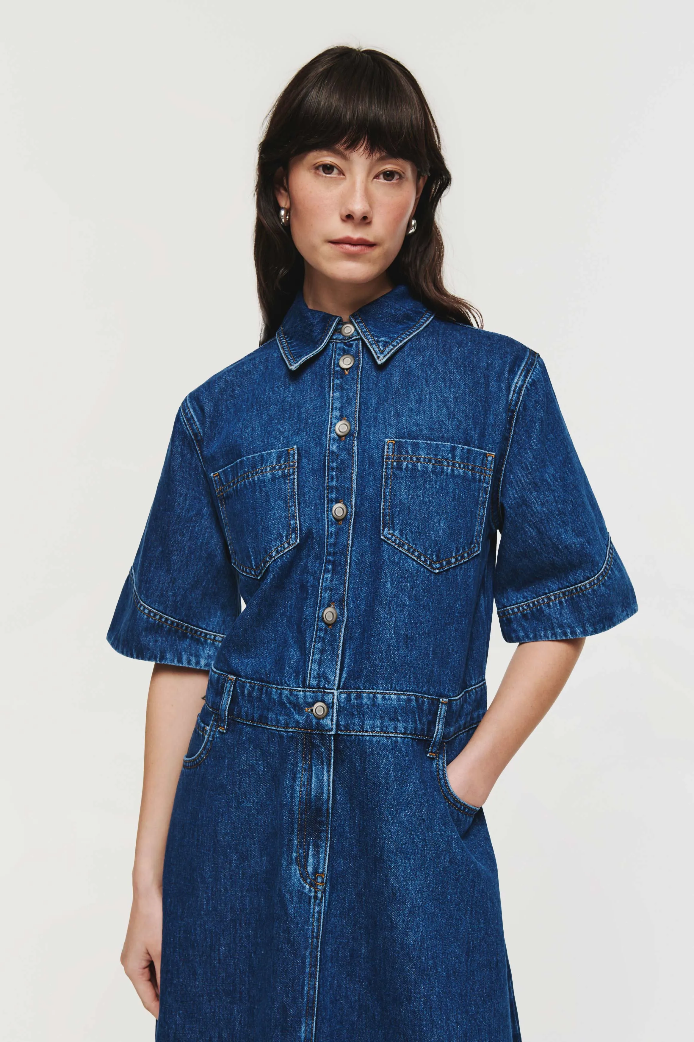 Mateo Asymmetric Denim Dress sold by Aligne product image thumbnail 2