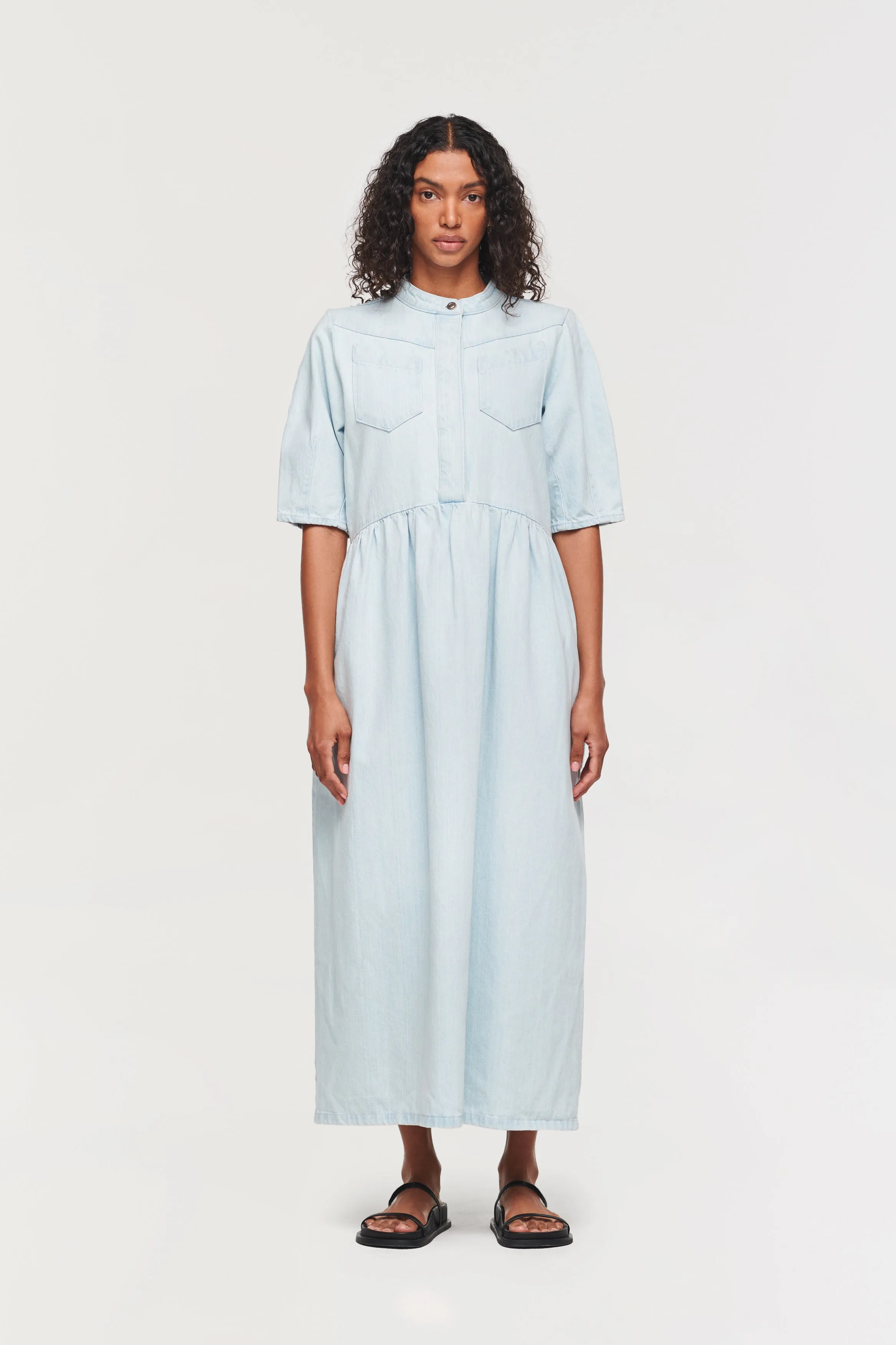 LUCKY SHORT SLEEVE MIDI DENIM DRESS sold by Aligne product image thumbnail 2