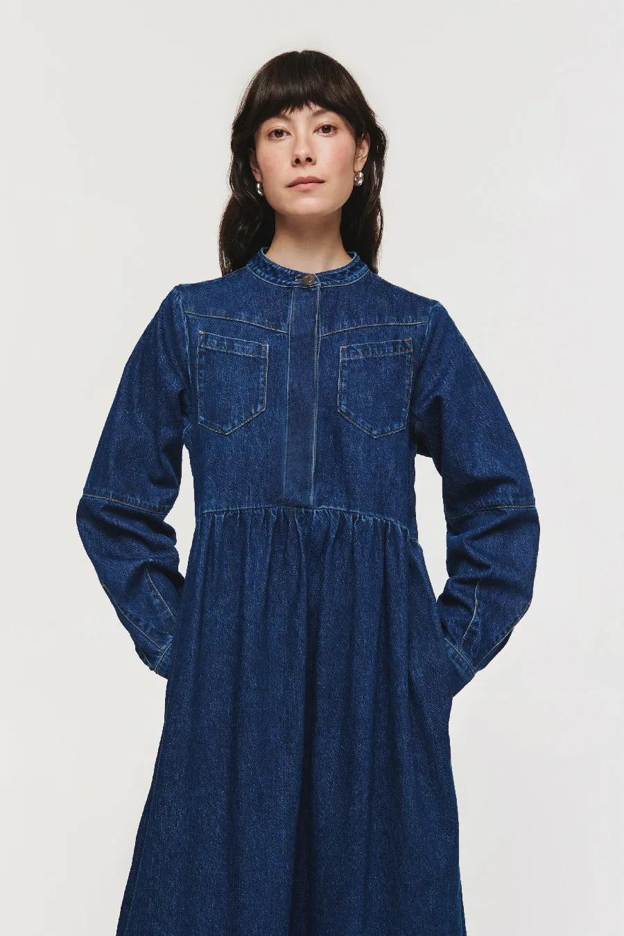 Mirabella Midi Smock Denim Dress sold by Aligne