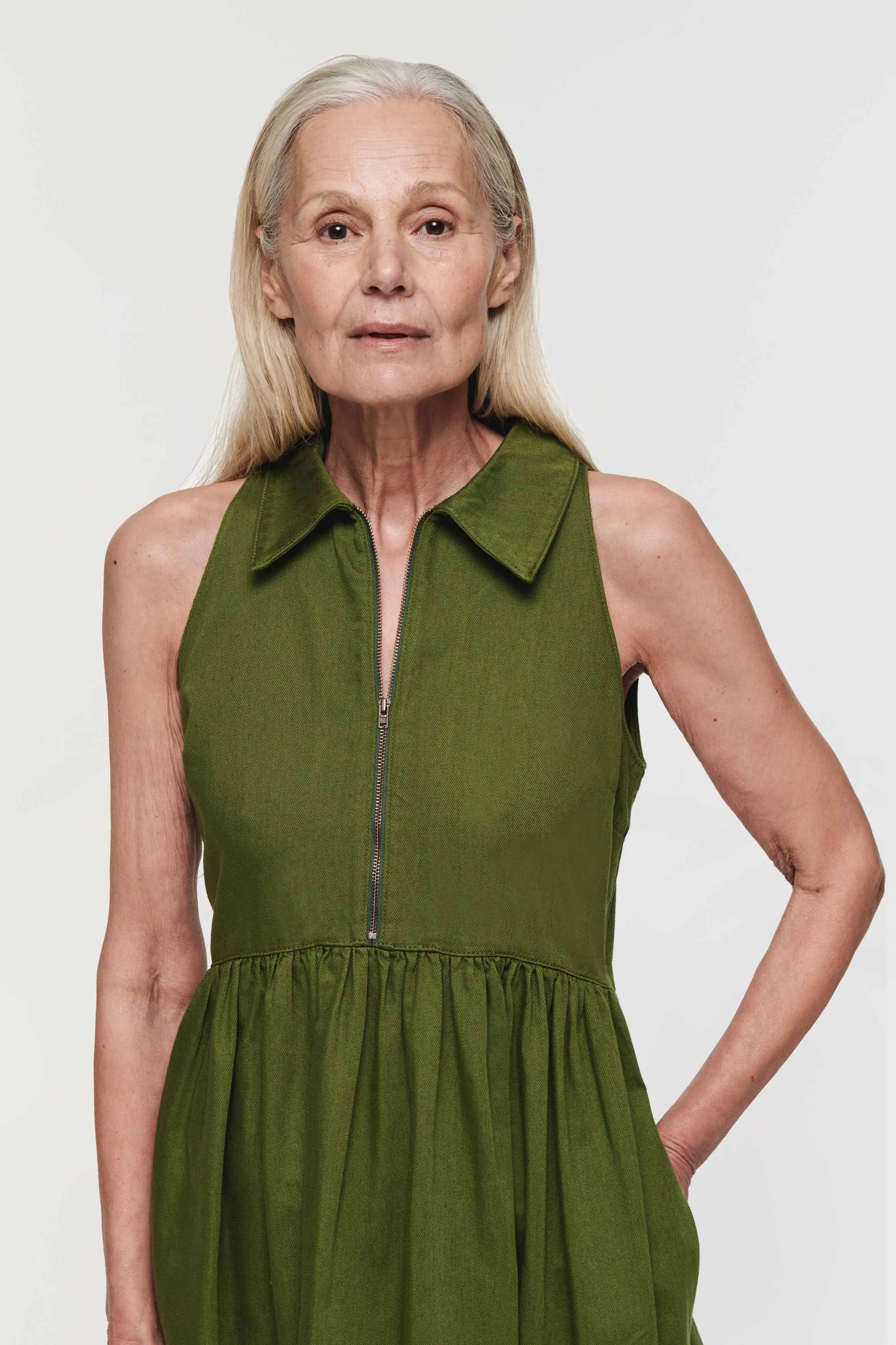 Gabi Sleeveless Denim Halter Midi Dress sold by Aligne product image thumbnail 5