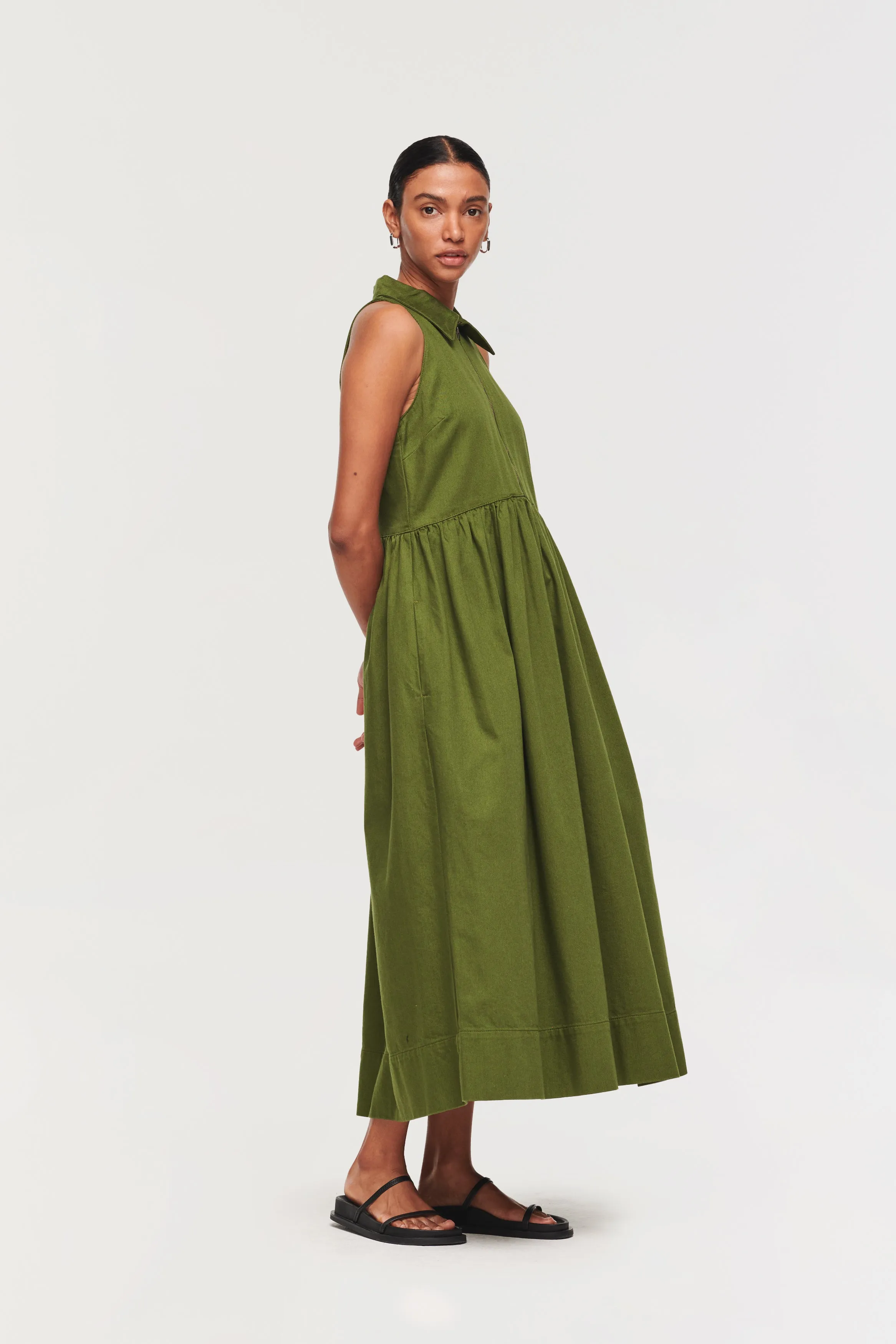 Gabi Sleeveless Denim Halter Midi Dress sold by Aligne product image thumbnail 3