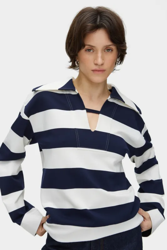 Nina Striped Jersey Top sold by Aligne