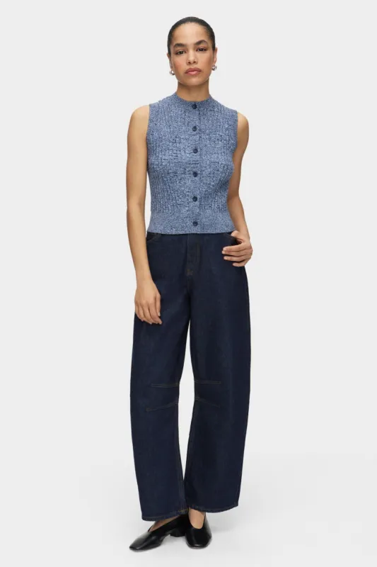 Irene Ribbed Button Top sold by Aligne