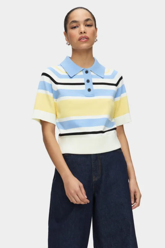 Emmet Stripped Knitted Polo sold by Aligne