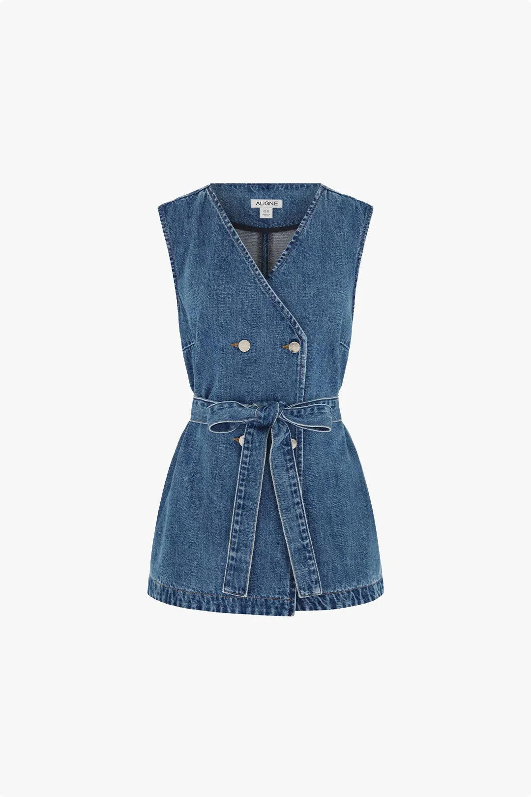 Jate Denim Wrap Waistcoat sold by Aligne product image thumbnail 5