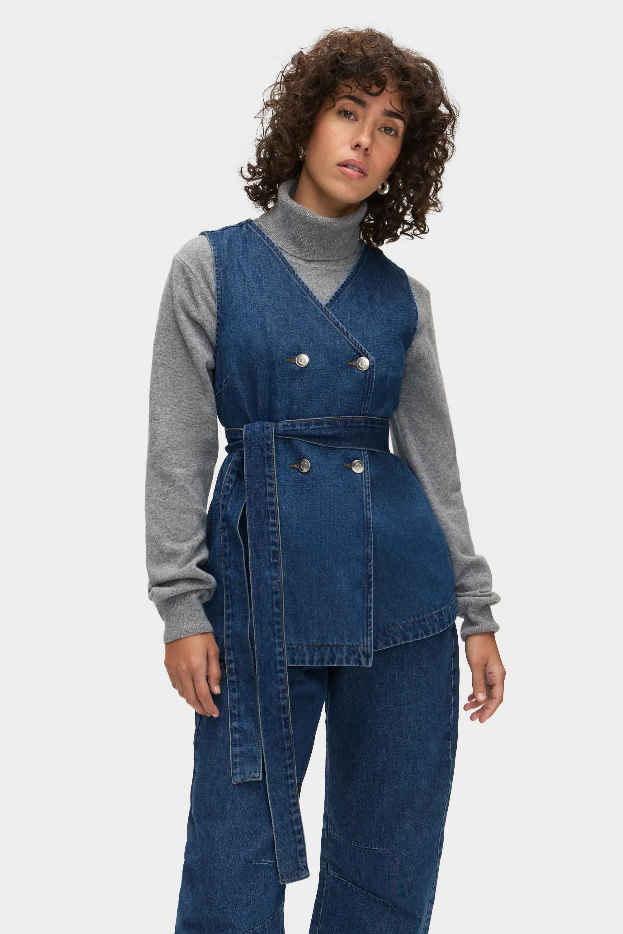 Jate Denim Wrap Waistcoat sold by Aligne product image thumbnail 3