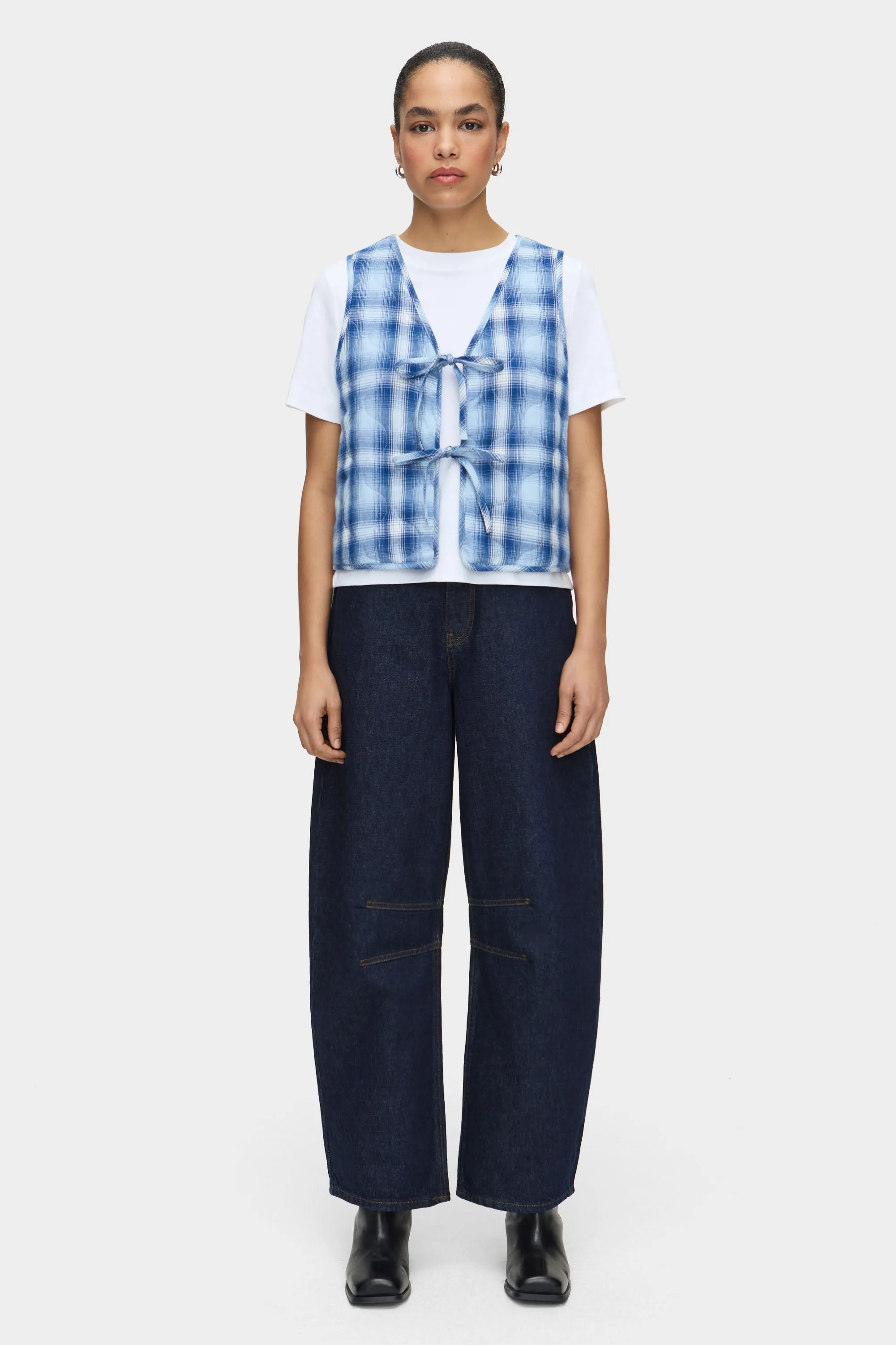 Mario Checked Tie Front Waistcoat sold by Aligne product image thumbnail 2