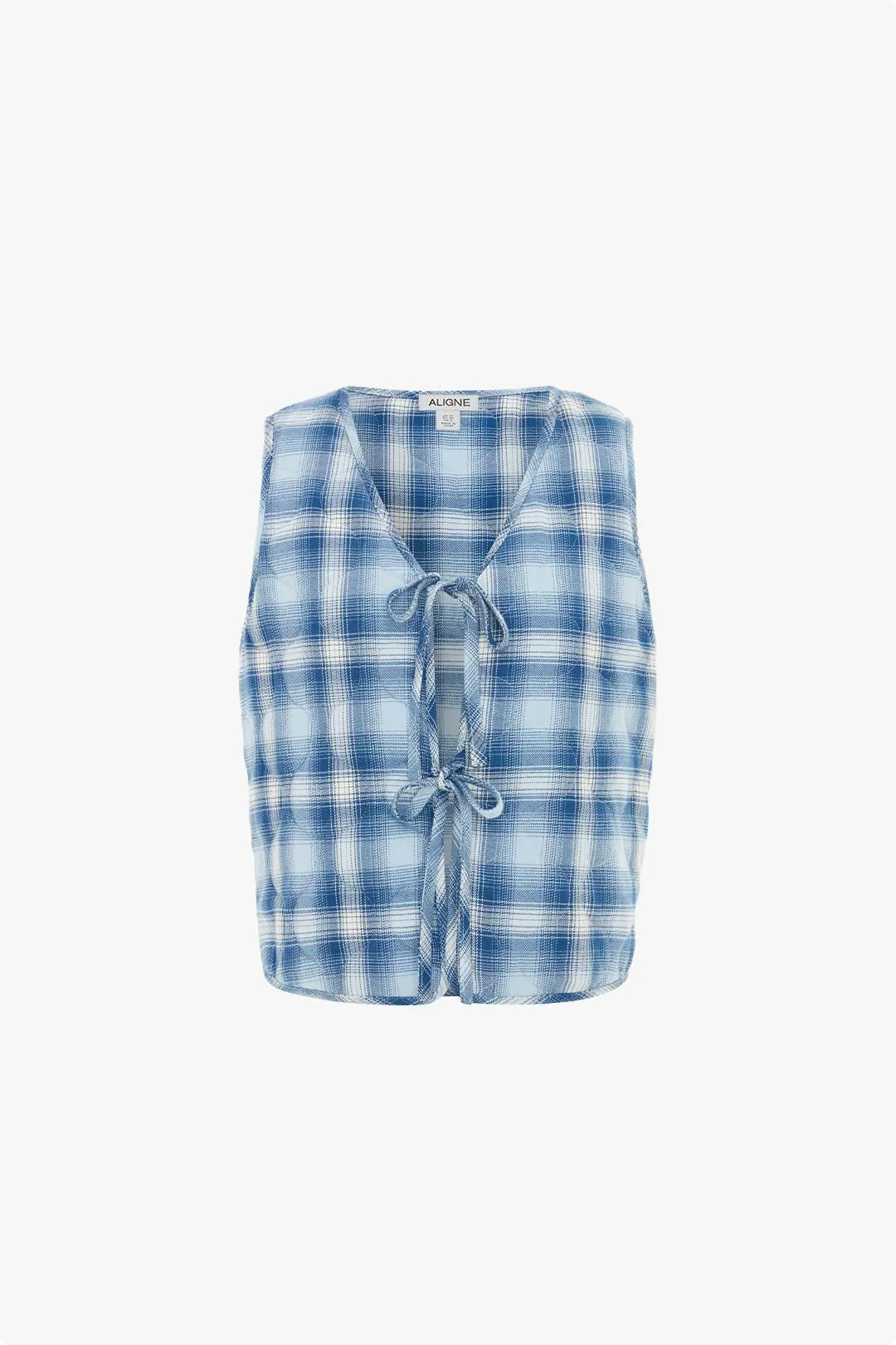 Mario Checked Tie Front Waistcoat sold by Aligne product image thumbnail 5