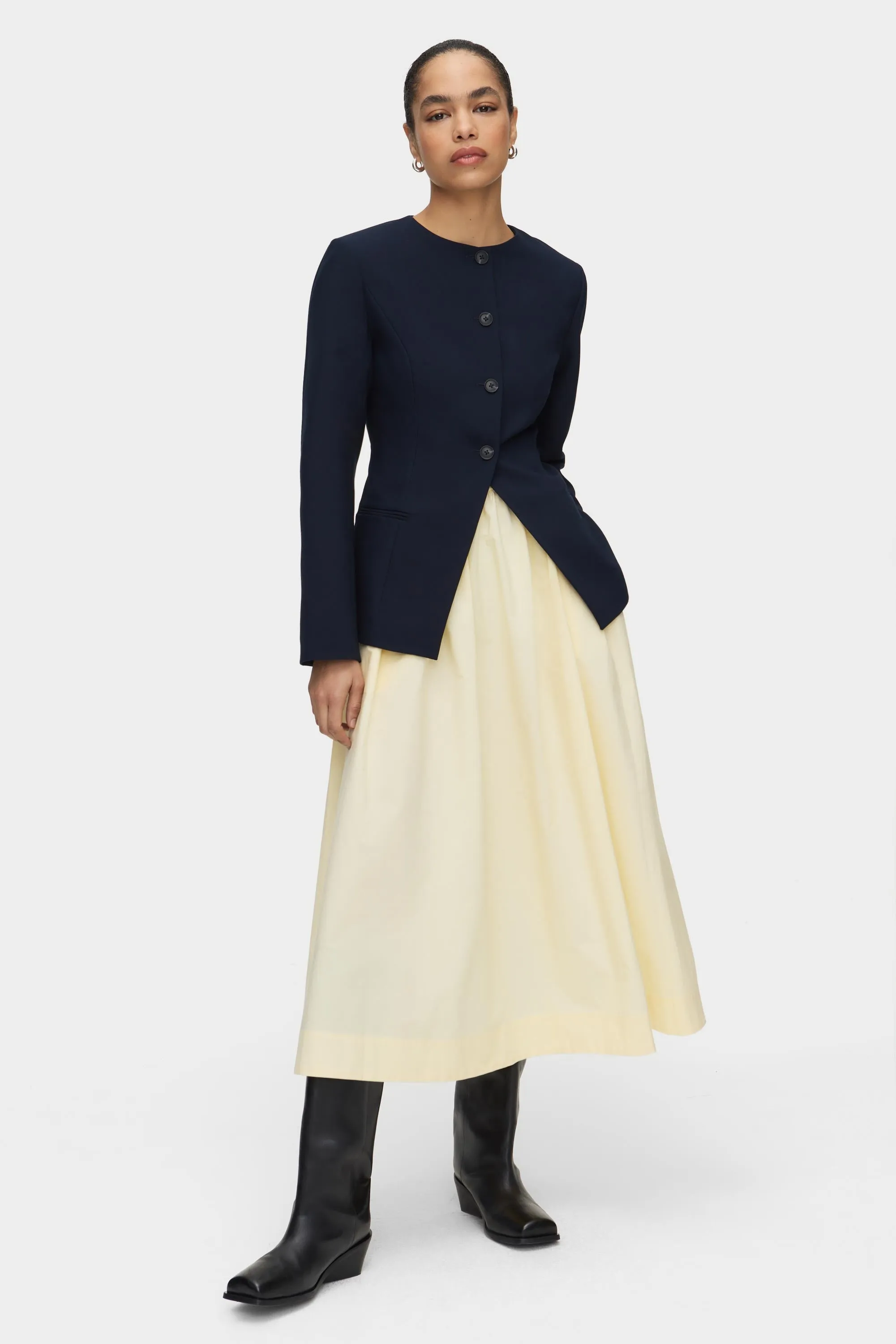 Natalie Elasticated Cotton Midi Skirt sold by Aligne