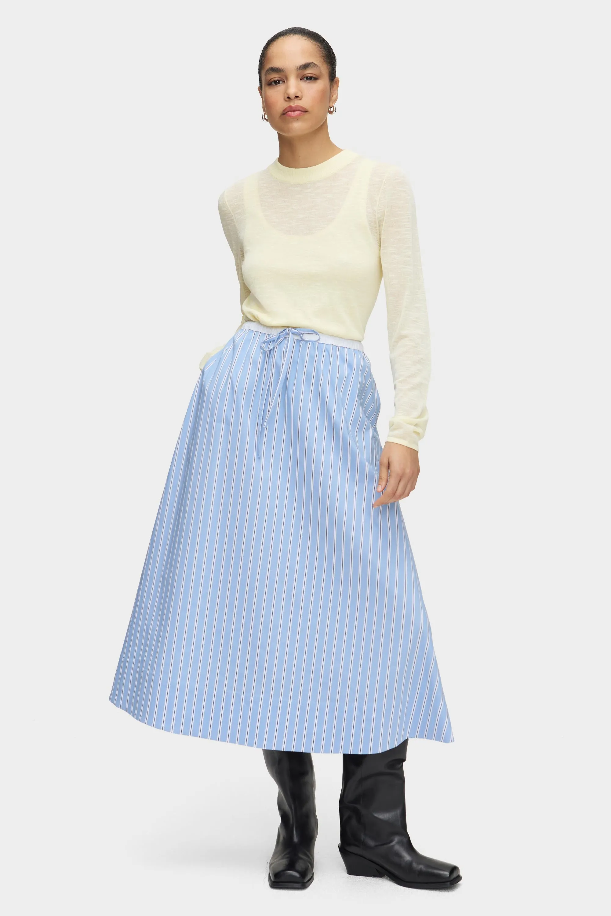 Miko Striped Cotton Maxi Skirt sold by Aligne
